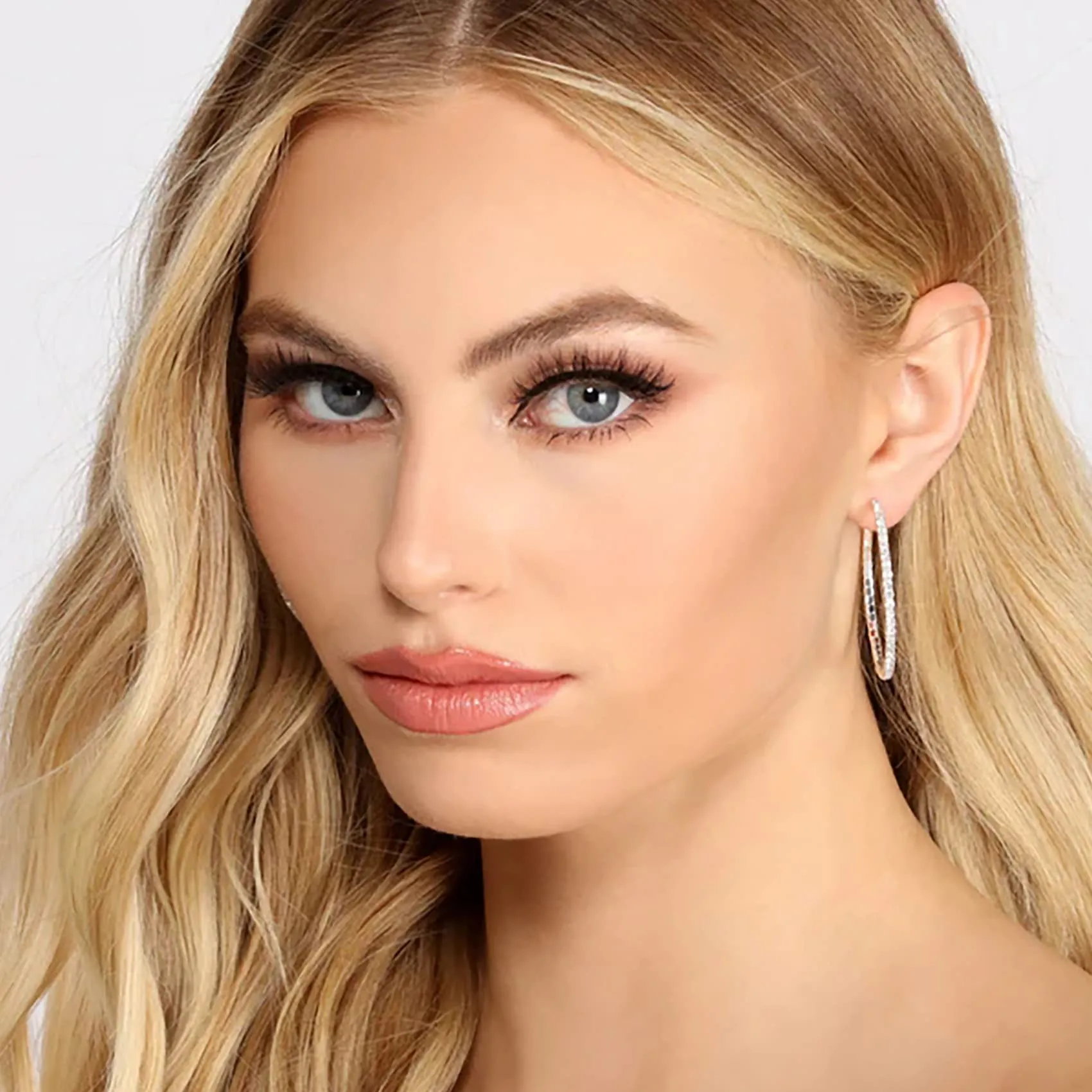 MOROTOLE Orecchini a cerchio in argento 925 con strass Moda Orecchini sottili in argento con strass Ipoallergenici Orecchini grandi in argento per donne Ragazze Gioielli Regali - immagine 2
