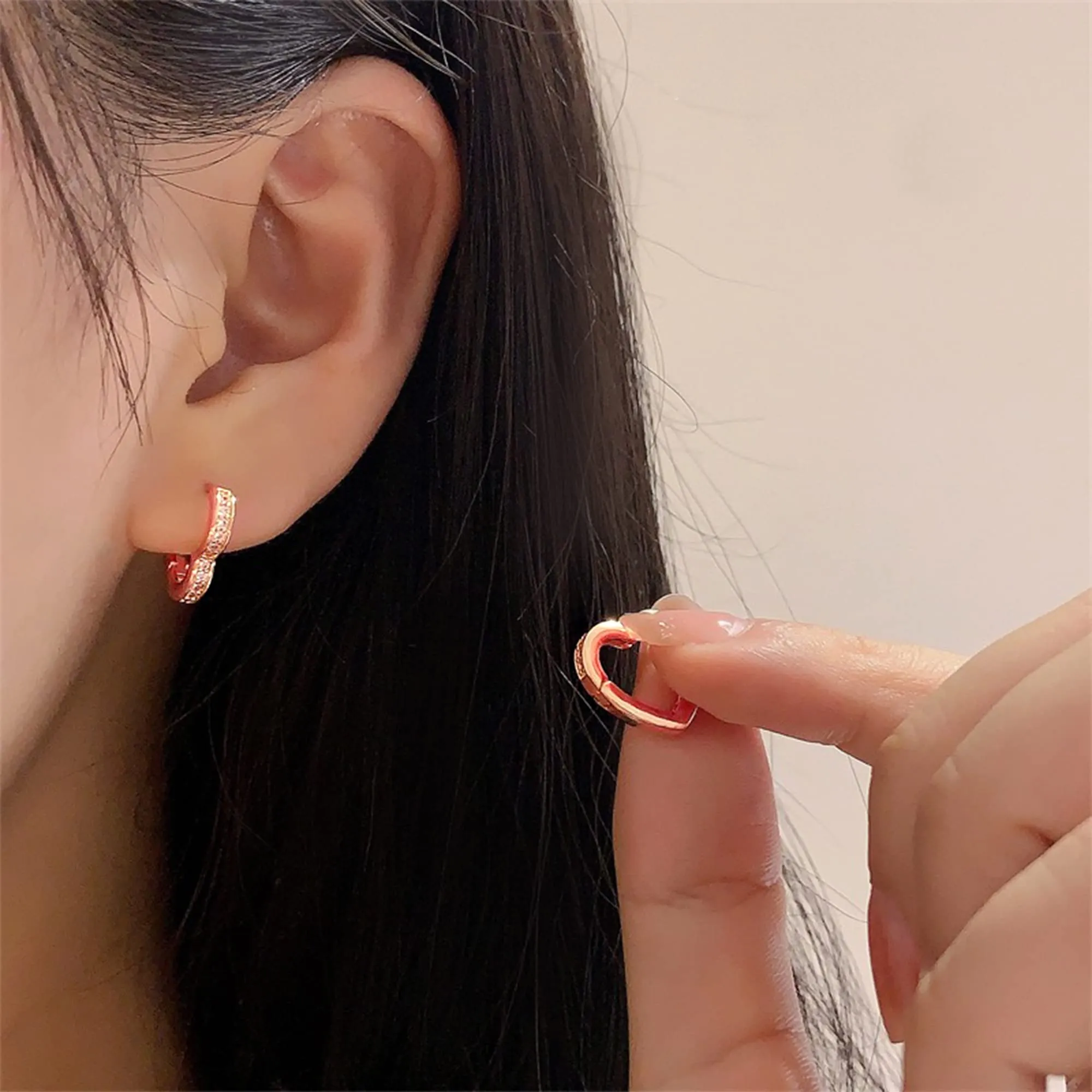 ALEXCRAFT 9 Paia Orecchini Cerchio Donna Oro Rosa Misti Ipoallergenici - immagine 6
