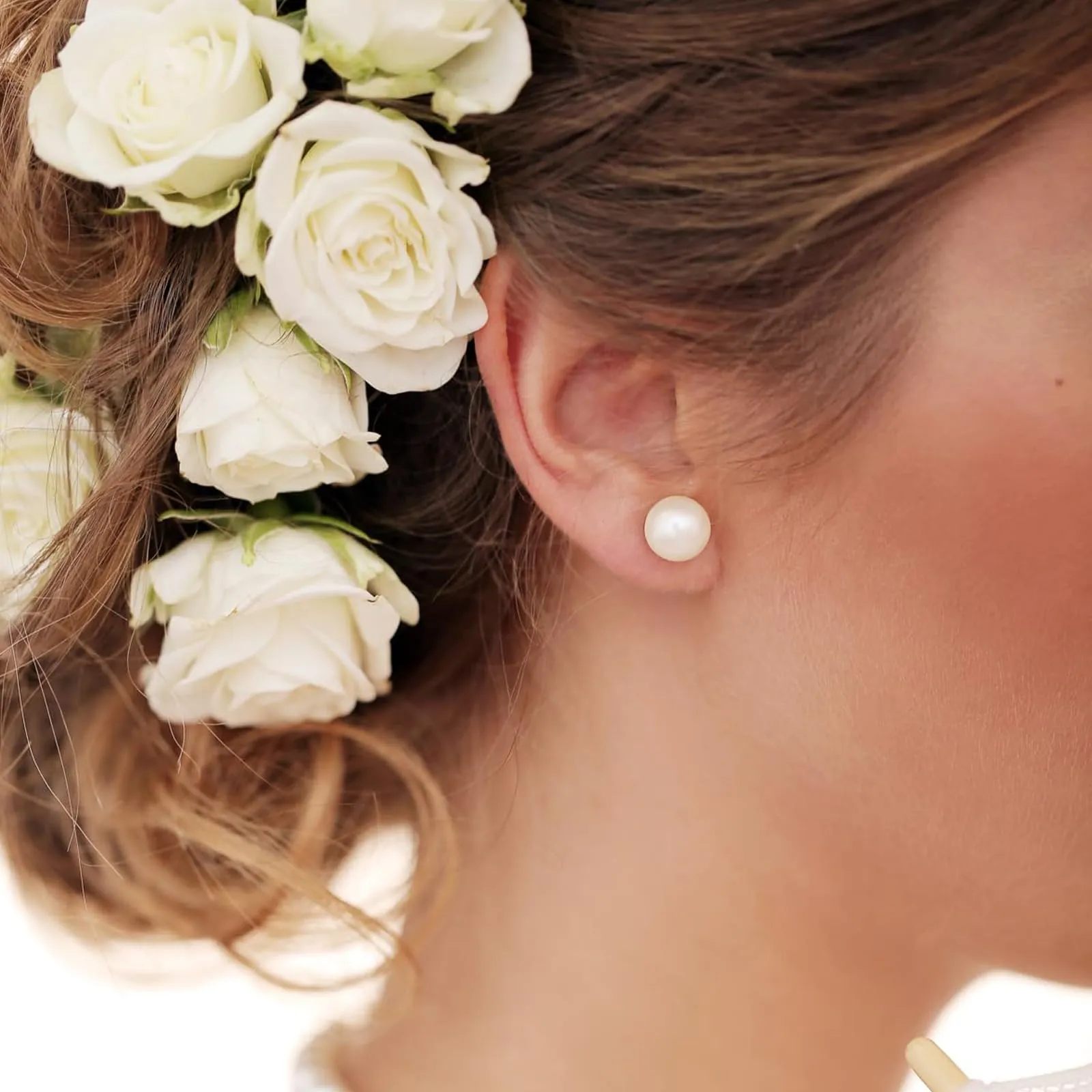 Orecchini con perle d'acqua dolce, in vero argento 925, 5 mm, 6 mm, 7 mm, 8 mm, 10 mm, orecchini con perle coltivate d'acqua dolce, Argento sterling, Nessuna pietra preziosa - immagine 8