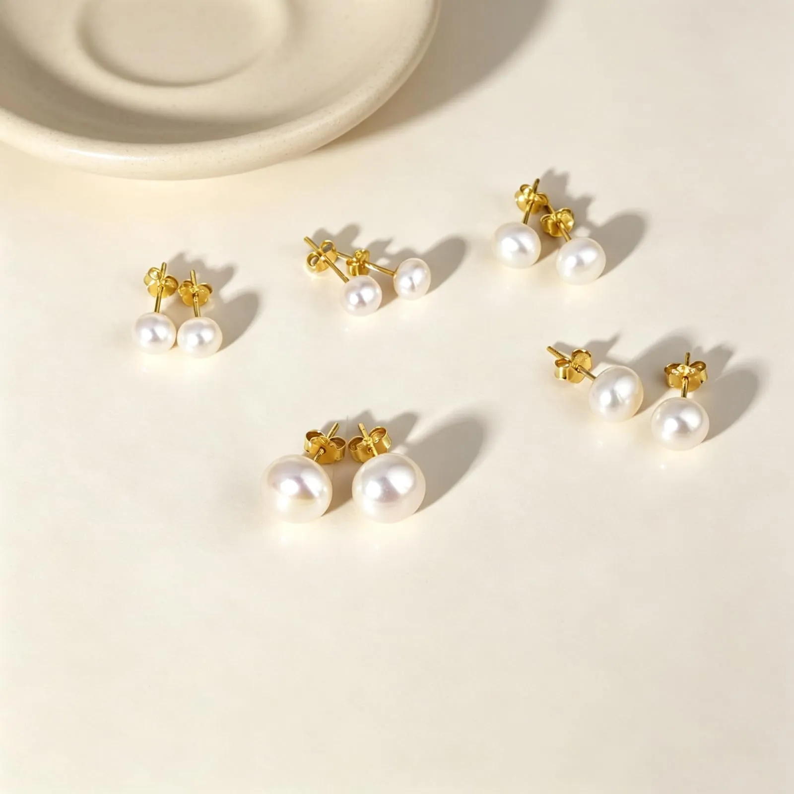 Orecchini con perle d'acqua dolce, in vero argento 925, 5 mm, 6 mm, 7 mm, 8 mm, 10 mm, orecchini con perle coltivate d'acqua dolce, Senza Gemstone - immagine 3