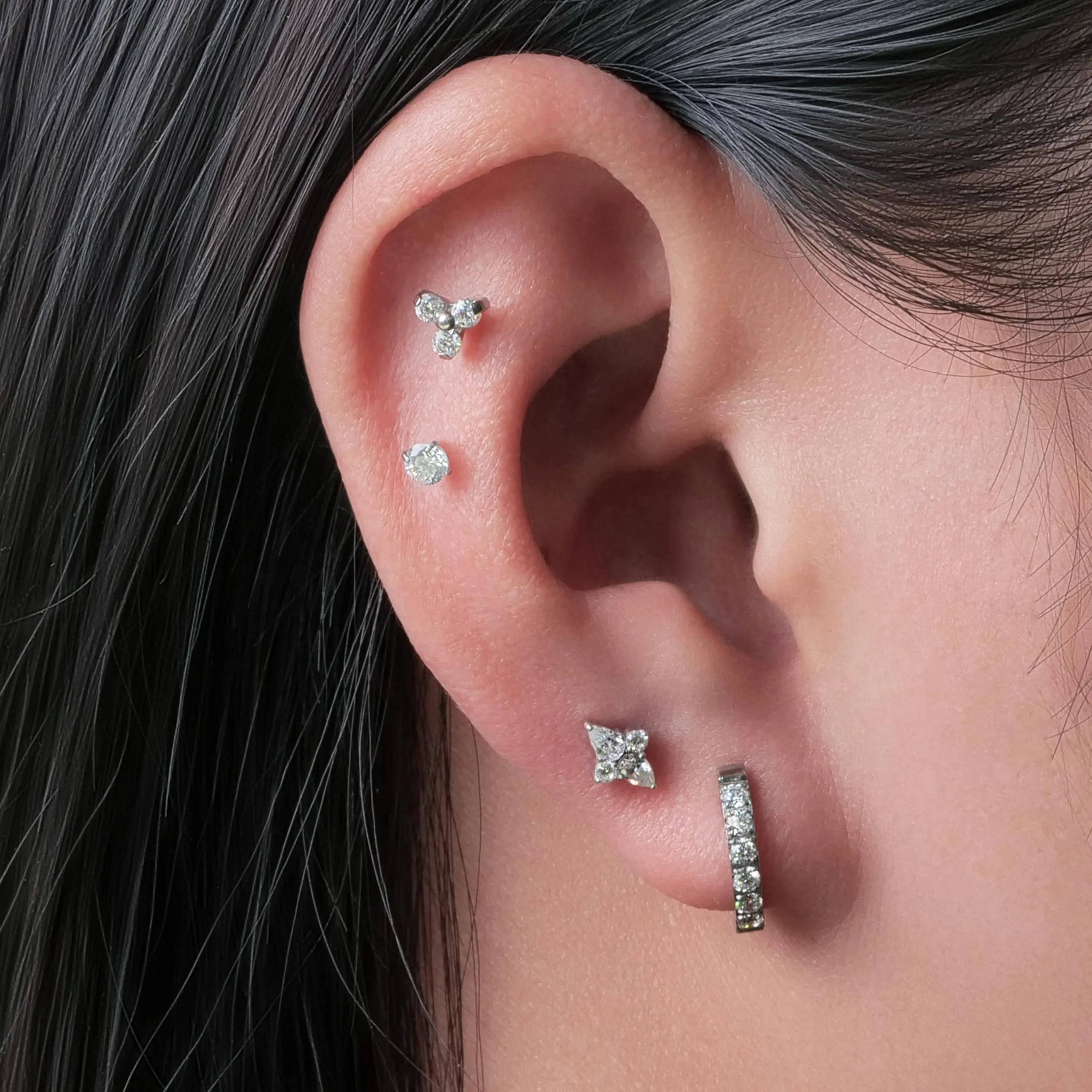 Limerencia Orecchini in titanio medico con tappo a vite, G23 orecchini ipoallergenici stud, orecchini nichel-free per donne e ragazze (stile B) - immagine 2
