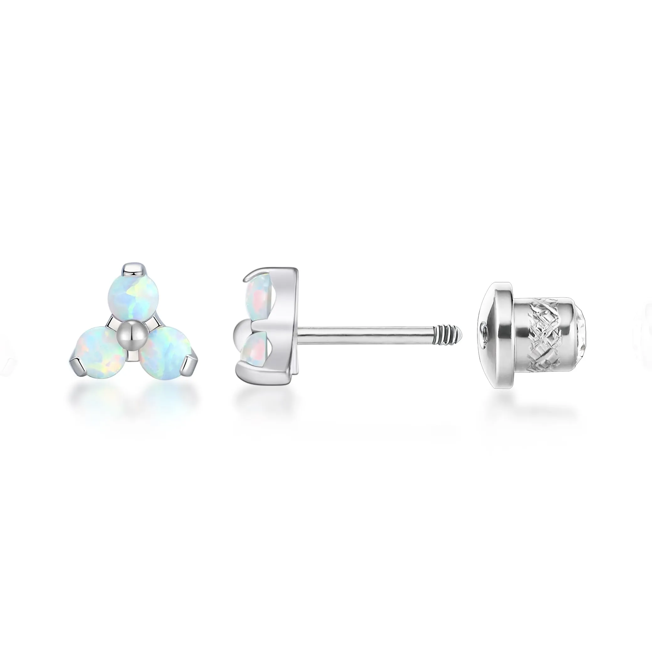Limerencia G23 - Orecchini ipoallergenici in titanio CZ con chiusura a vite, senza nichel, per orecchie sensibili, 0,8 millimetri, Titanio, Zirconia cubica - immagine 1