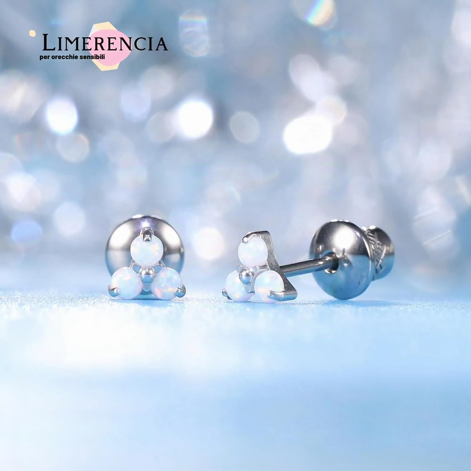 Limerencia G23 - Orecchini ipoallergenici in titanio CZ con chiusura a vite, senza nichel, per orecchie sensibili, 0,8 millimetri, Titanio, Zirconia cubica - immagine 4