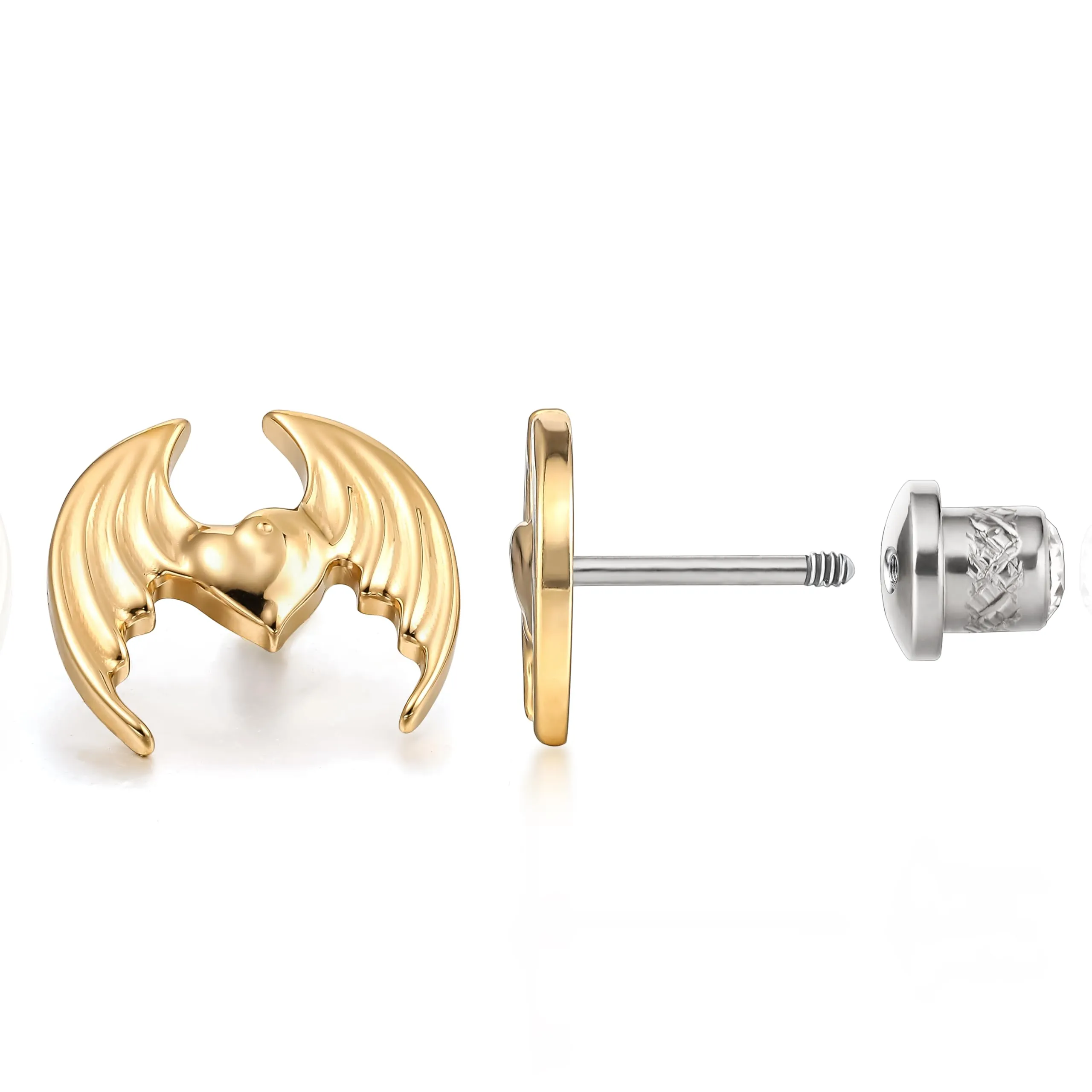 Limerencia Medical - Orecchini in titanio con filettatura posteriore, ipoallergenici G23 per la salute, senza nichel, per donne e ragazze, 6 mm, Titanio, Zirconia cubica - immagine 2