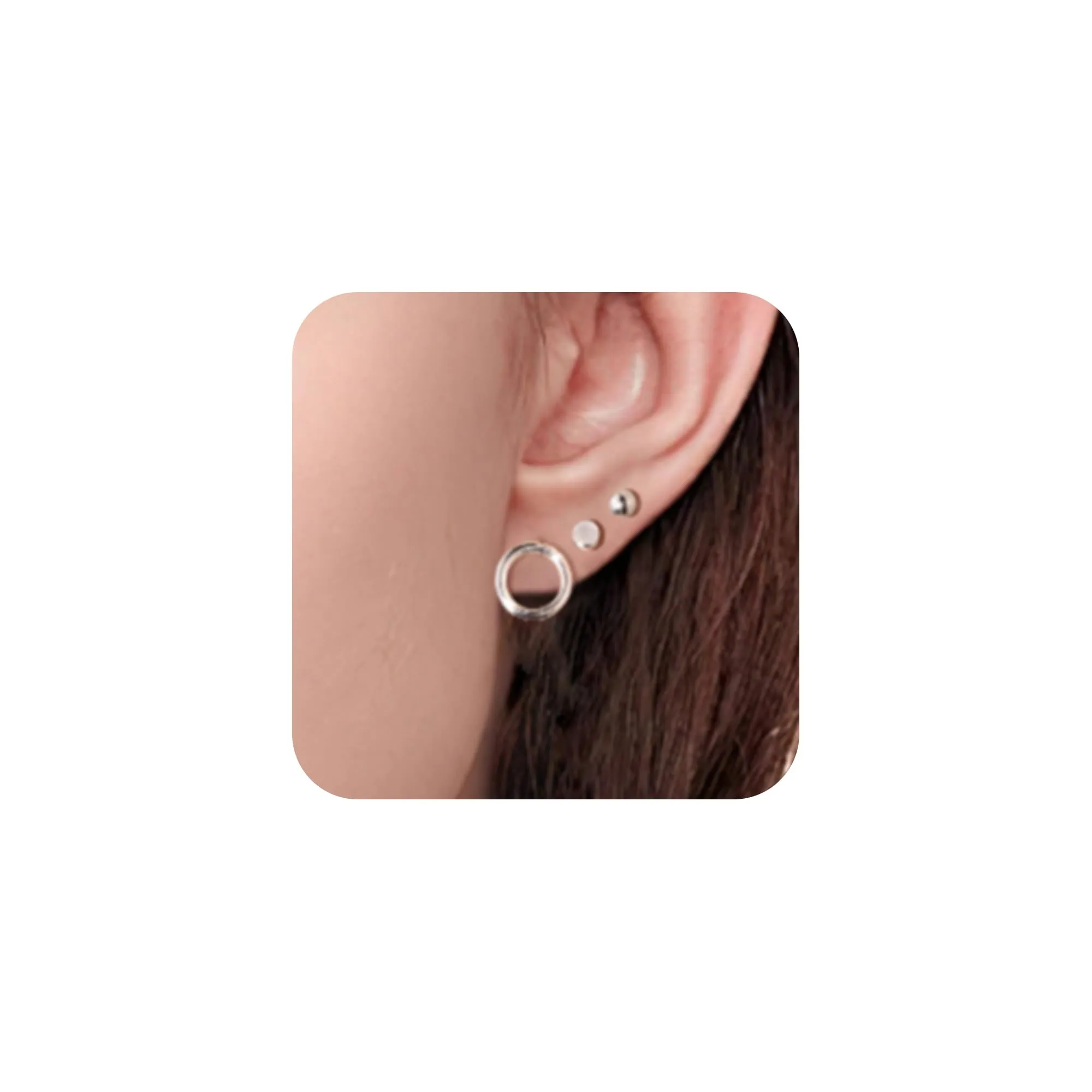 ALEXCRAFT 3 Paia Orecchini Donna Perno Argento Misti Gioielli - immagine 2