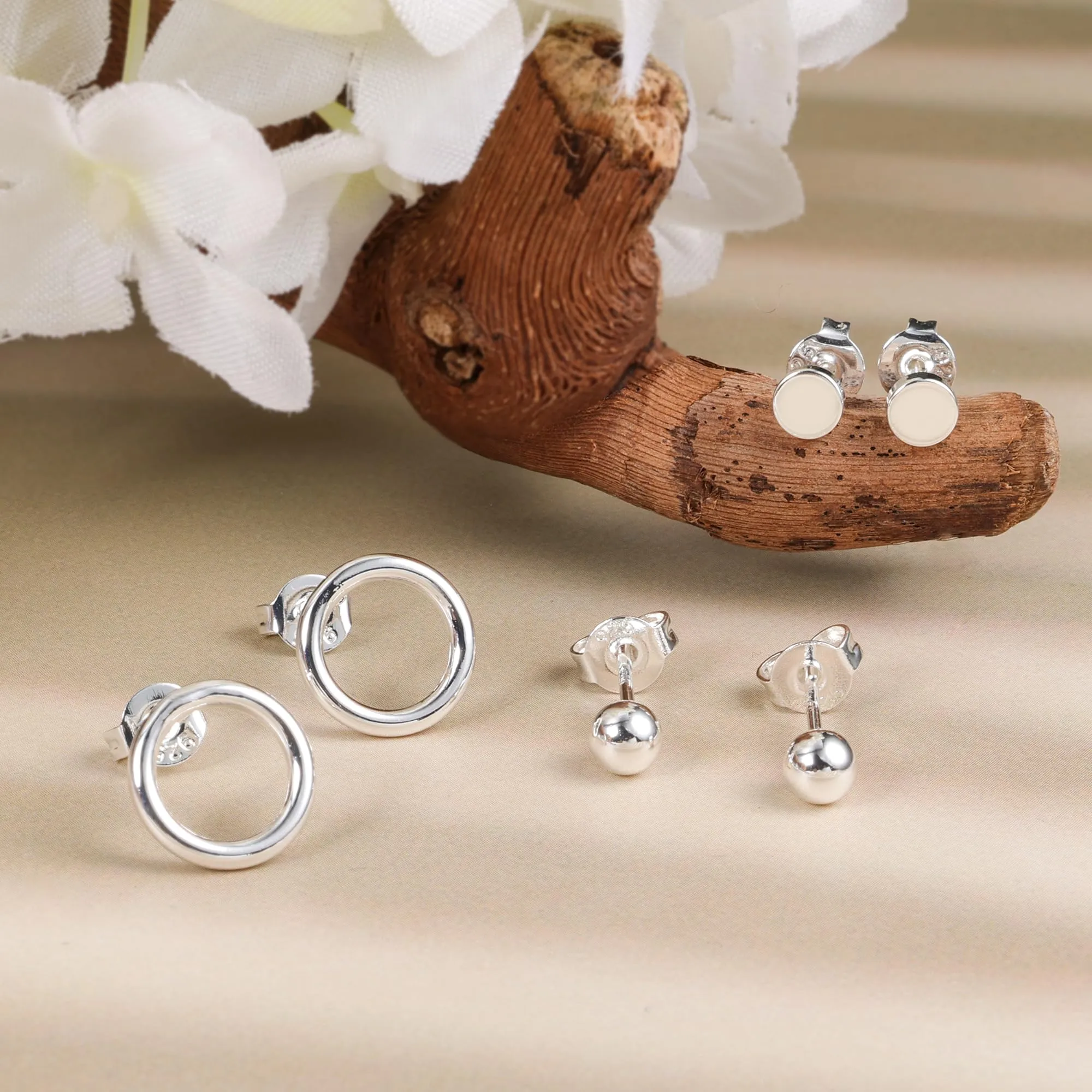 ALEXCRAFT 3 Paia Orecchini Donna Perno Argento Misti Gioielli - immagine 4