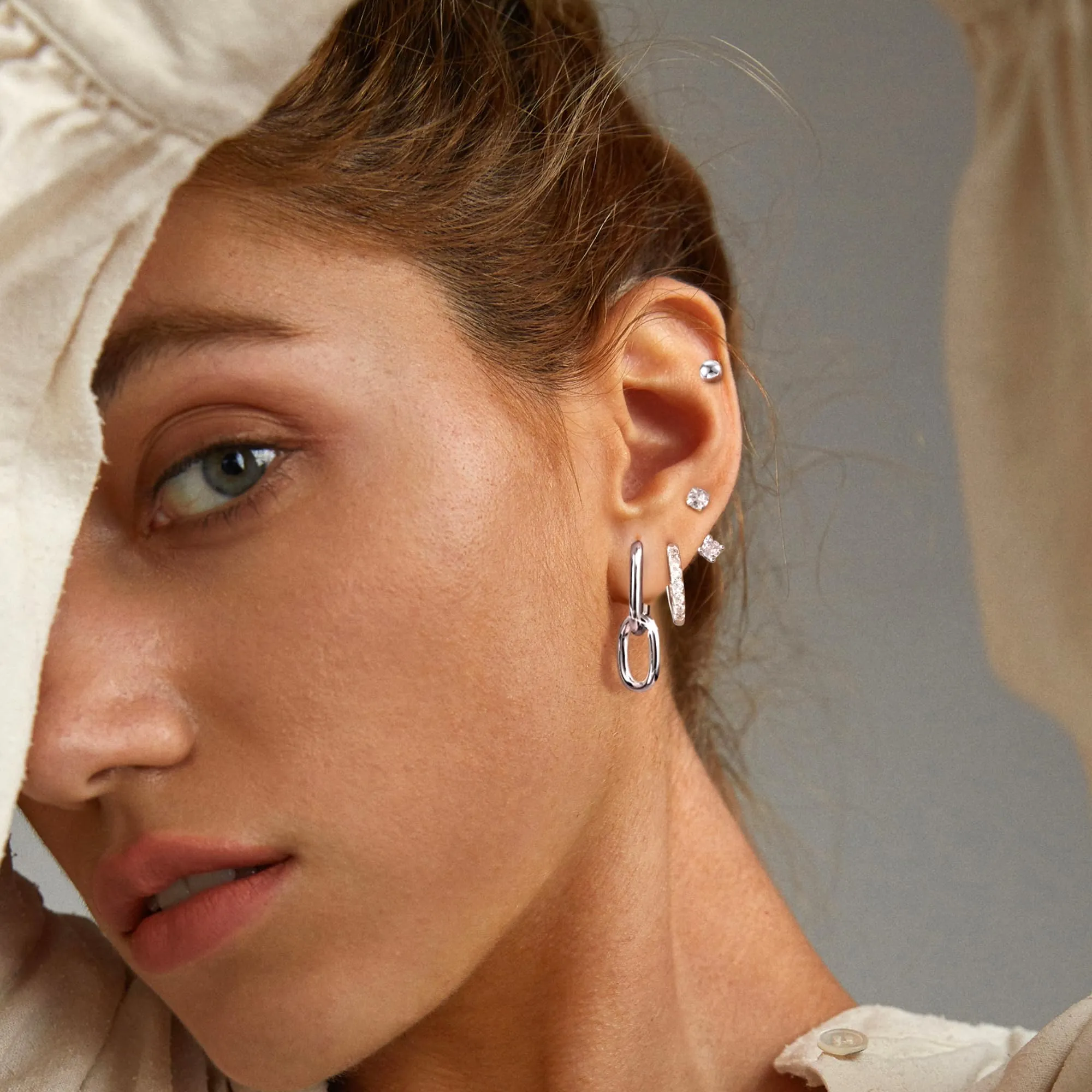 ALEXCRAFT 4 Paia Orecchini Donna Perno e Cerchio Argento Misti Gioielli - immagine 5