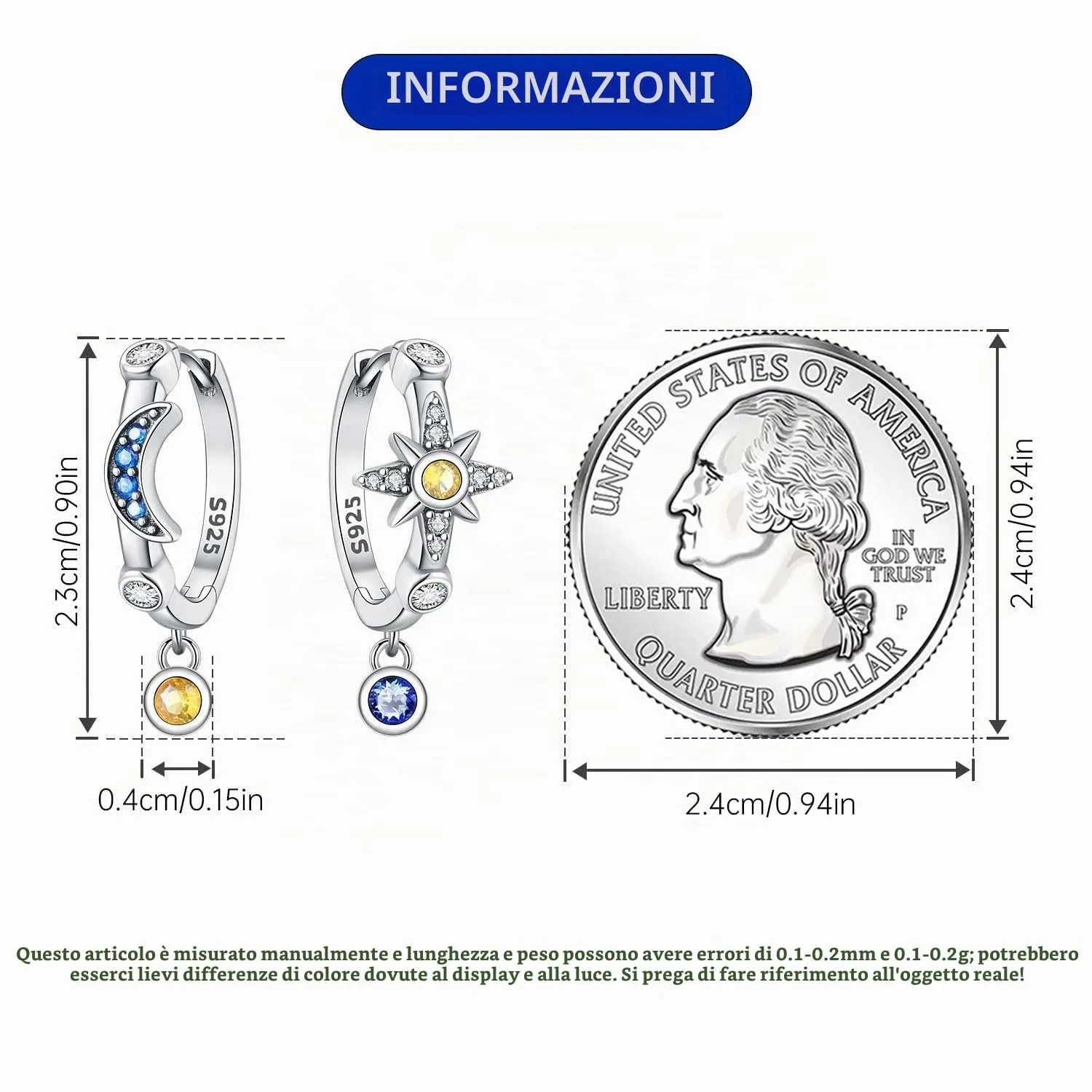 CYMYSS Orecchini Donna Pendenti Orecchini Donna Argento 925 Pendenti Orecchini Pendenti Donna Orecchini Anallergici Donna Orecchini Pendenti Argento Earrings for Women - immagine 3