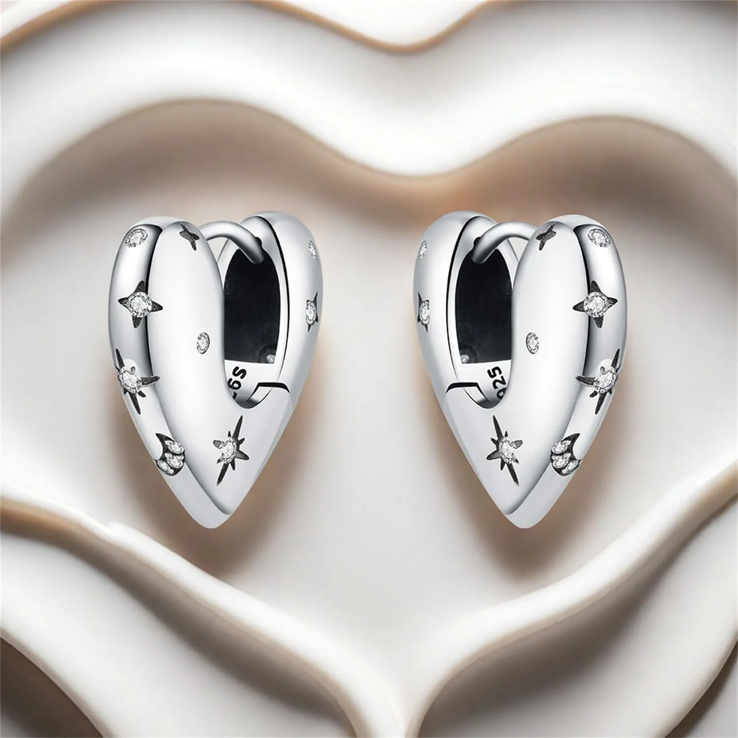 CYMYSS Orecchini Donna Argento 925 Orecchini Argento 925 a cerchio per uomini e donne Orecchini Anallergici Donna Orecchini a Cerchio Regali per Signore - immagine 6