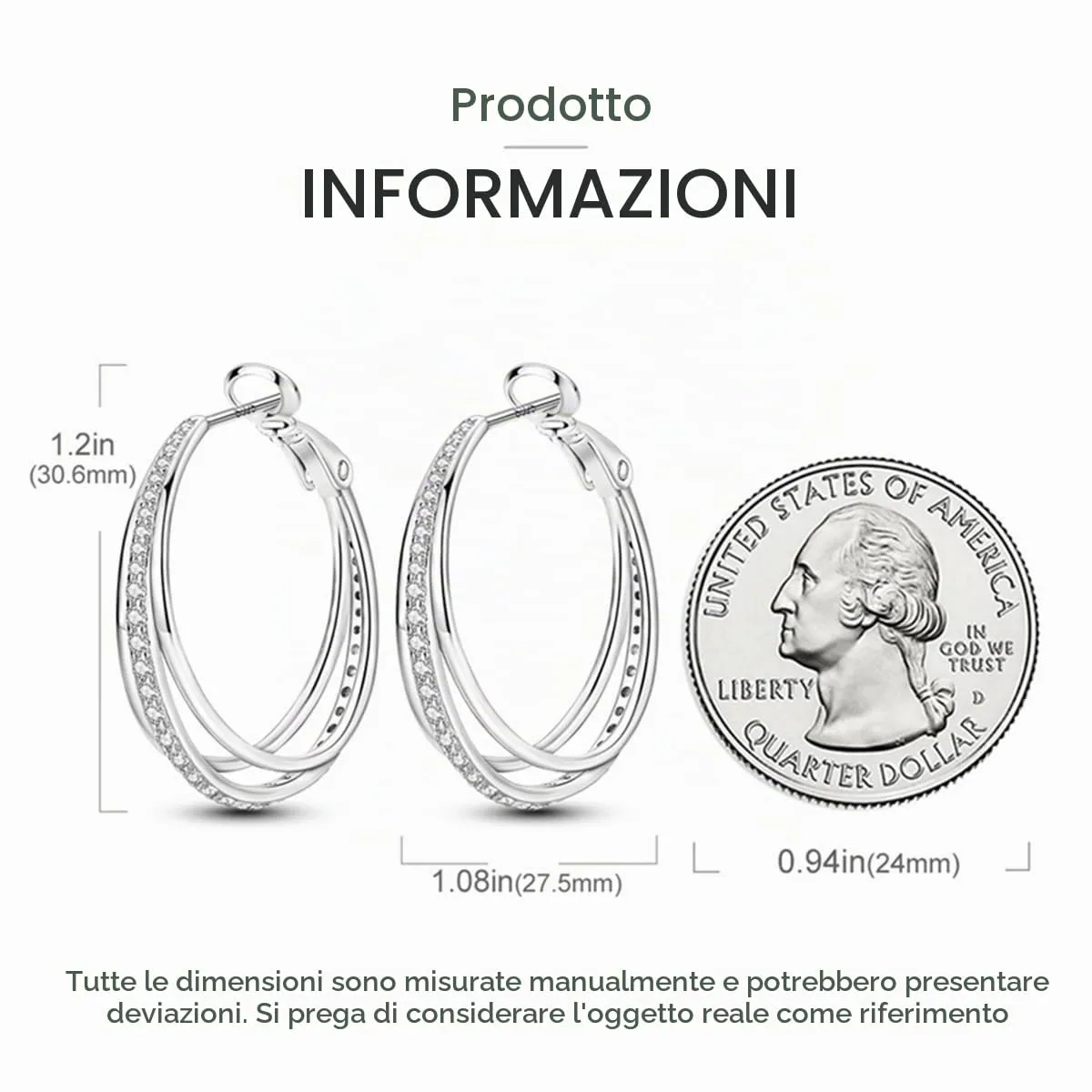 CYMYSS Orecchini Donna Argento 925 Orecchini Argento 925 a cerchio per uomini e donne Orecchini Anallergici Donna Orecchini a Cerchio Regali per Signore - immagine 2