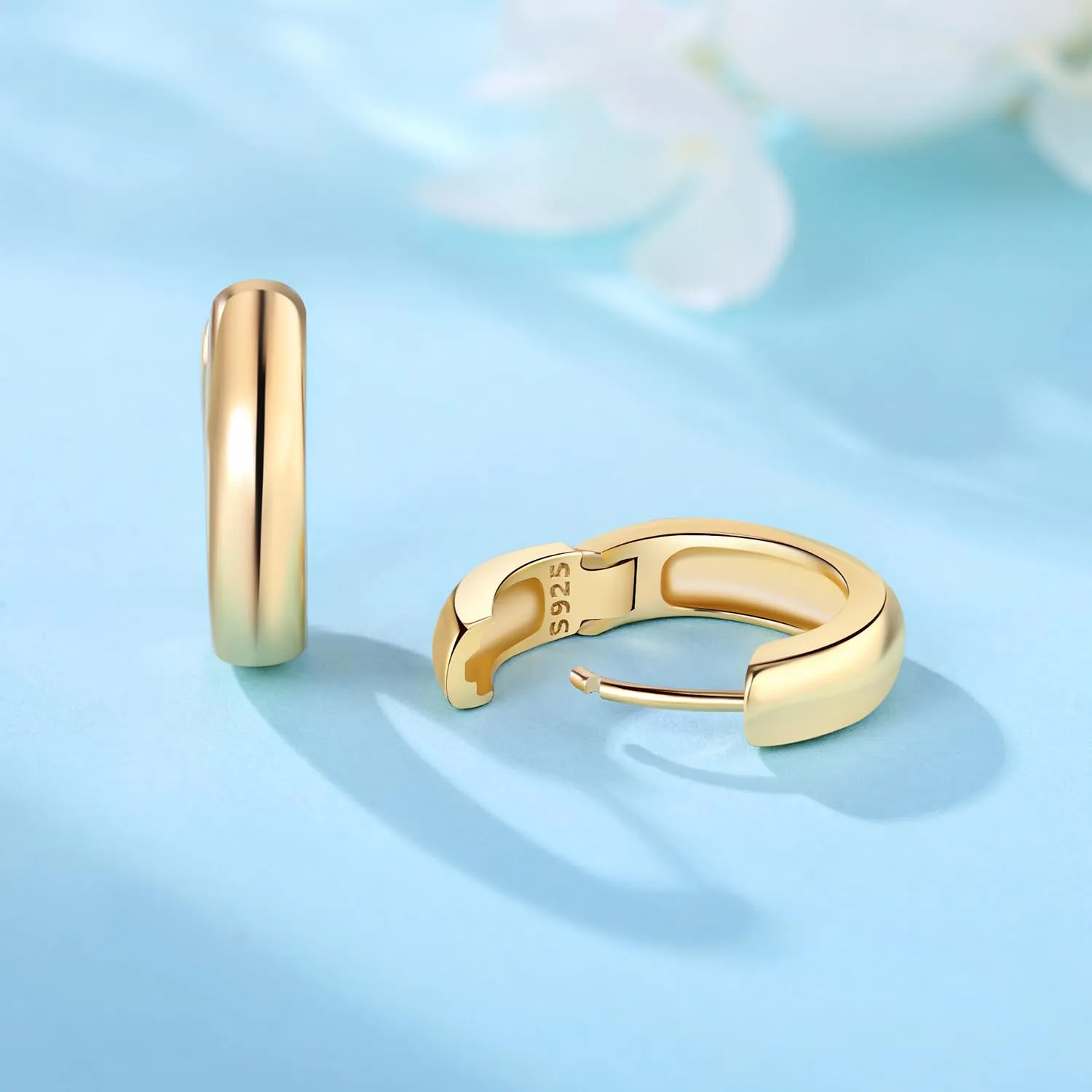 CYMYSS Orecchini a Cerchio Argento 925 Orecchini Donna Argento 925 Orecchini Anallergici Donna Orecchini a Cerchio Regali per signore, madri e nonne - immagine 3
