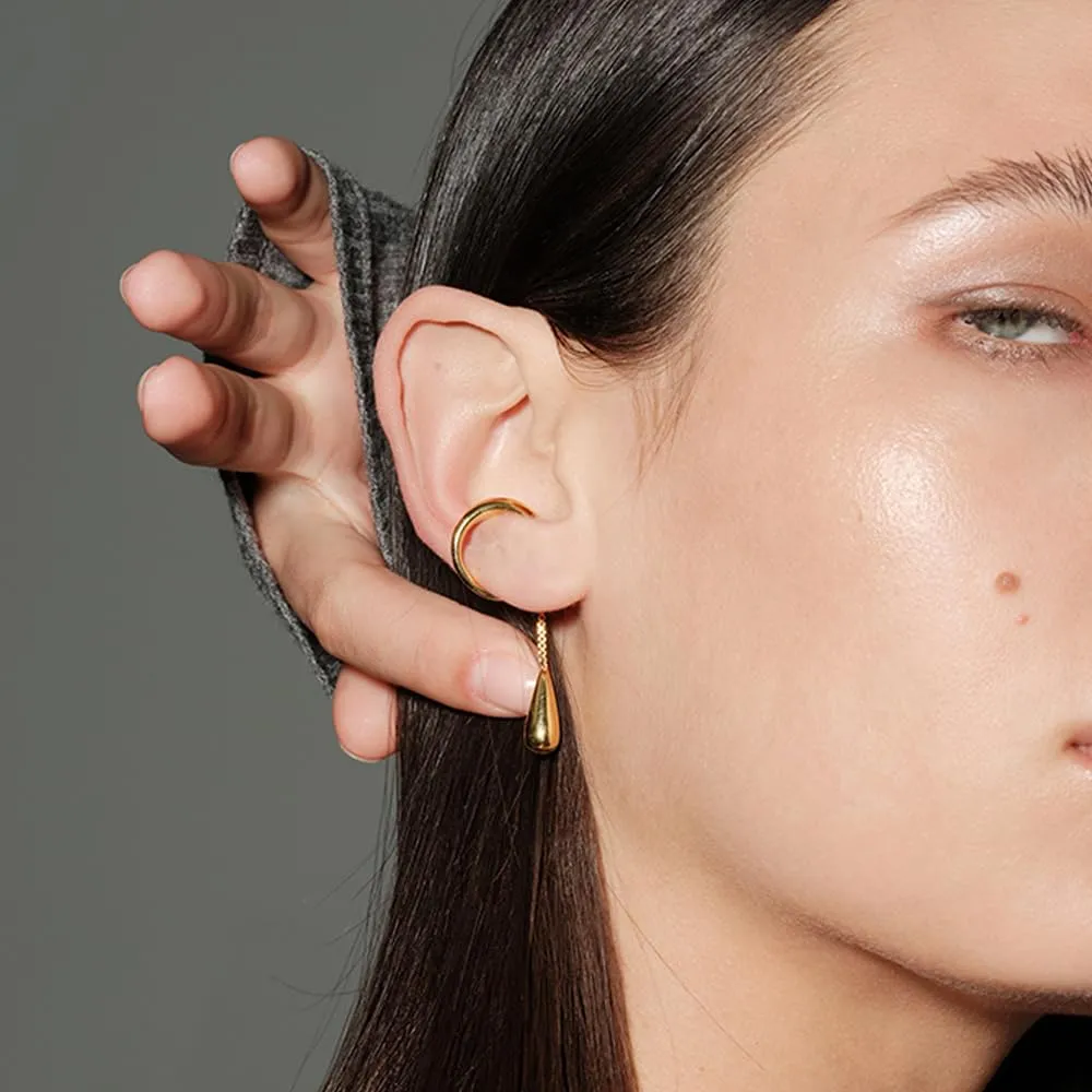 LAURITAMI 1 Pezzi Ear Cuff Orecchini Donna, Orecchini Clip Senza Buco Ear Cuff Acciaio Inossidabile Finti Cartilagine Helix Piercing Gioielli - immagine 2