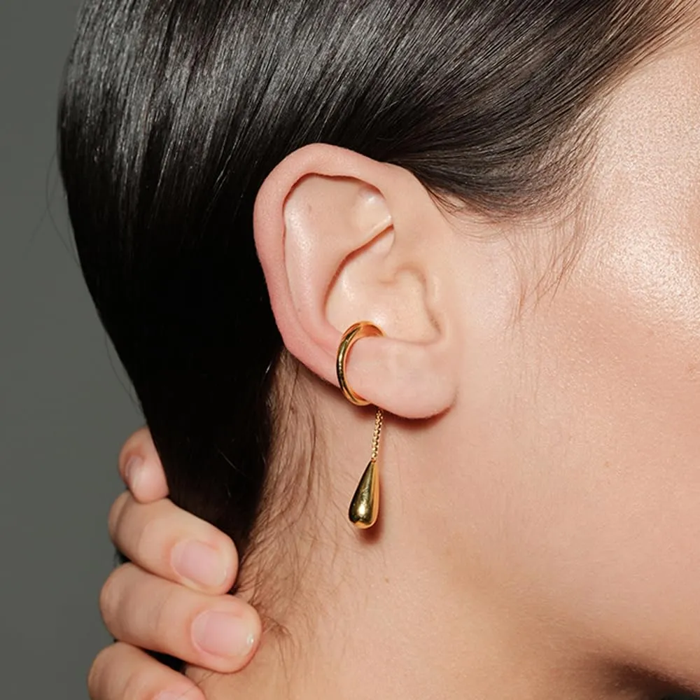 LAURITAMI 1 Pezzi Ear Cuff Orecchini Donna, Orecchini Clip Senza Buco Ear Cuff Acciaio Inossidabile Finti Cartilagine Helix Piercing Gioielli - immagine 3
