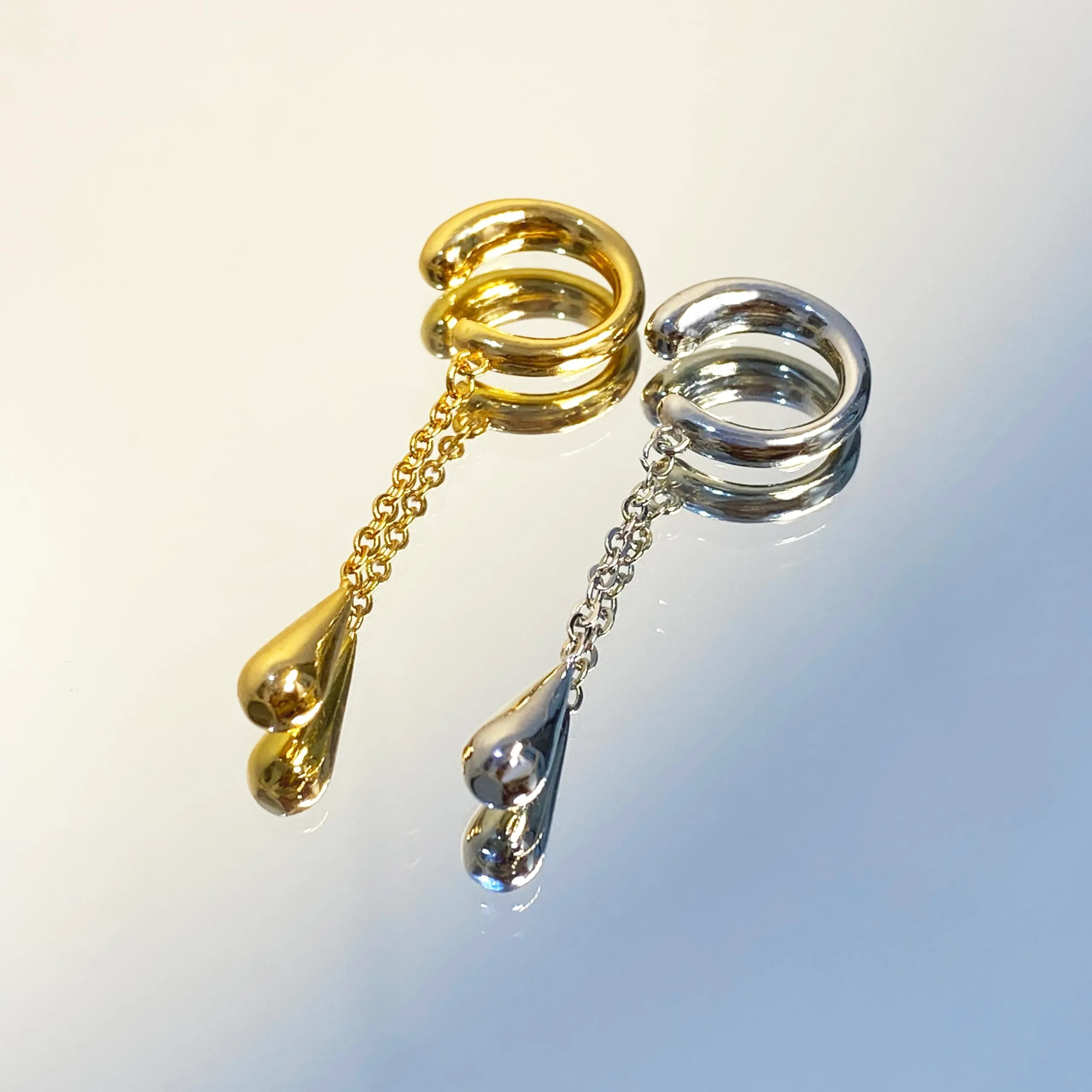 LAURITAMI 1 Pezzi Ear Cuff Orecchini Donna, Orecchini Clip Senza Buco Ear Cuff Acciaio Inossidabile Finti Cartilagine Helix Piercing Gioielli - immagine 5