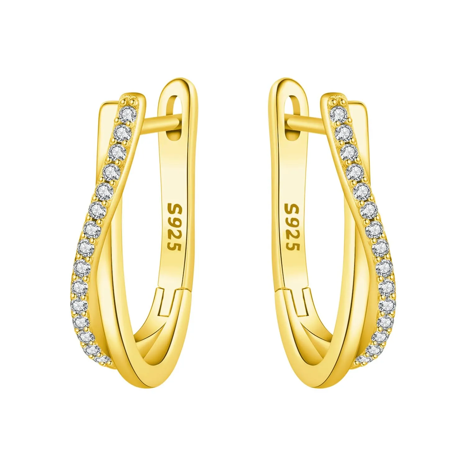 CYMYSS Orecchini Oro Donna in Argento 925 Placcato Oro 18K, Orecchini Dorati Eleganti e Leggeri, Gioielli Donna per Uso Quotidiano, Occasioni Speciali e Regalo - immagine 1