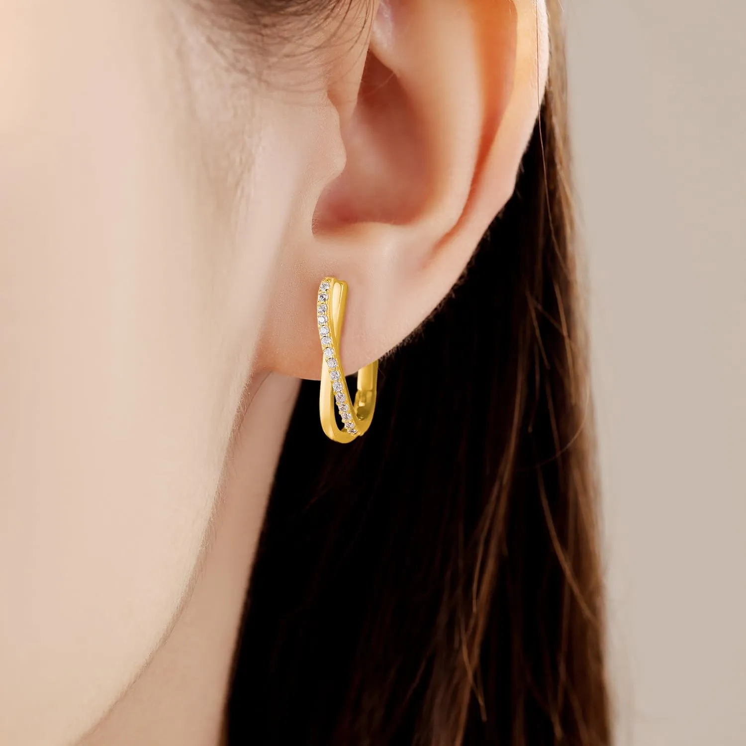 CYMYSS Orecchini Oro Donna in Argento 925 Placcato Oro 18K, Orecchini Dorati Eleganti e Leggeri, Gioielli Donna per Uso Quotidiano, Occasioni Speciali e Regalo - immagine 2