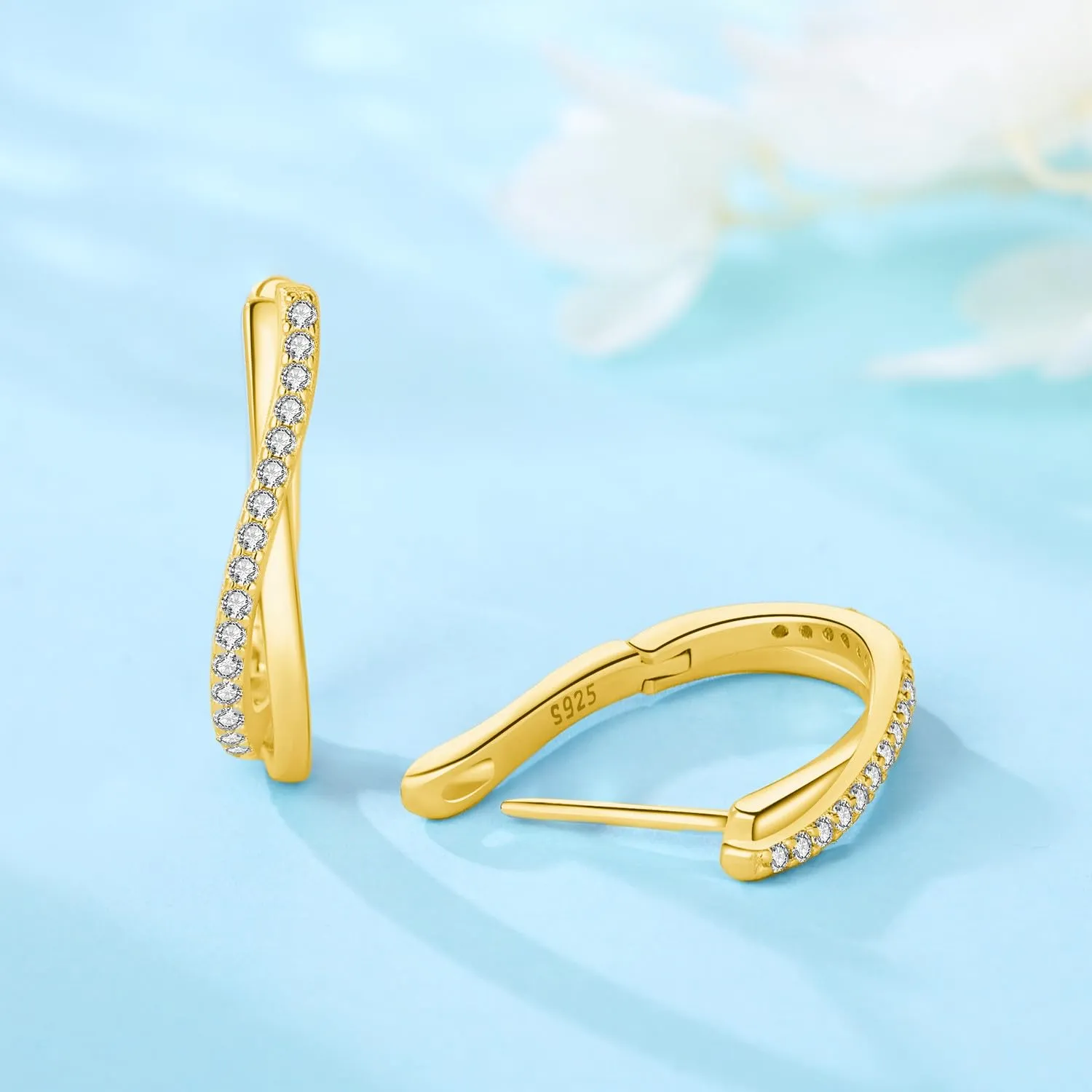 CYMYSS Orecchini Oro Donna in Argento 925 Placcato Oro 18K, Orecchini Dorati Eleganti e Leggeri, Gioielli Donna per Uso Quotidiano, Occasioni Speciali e Regalo - immagine 4