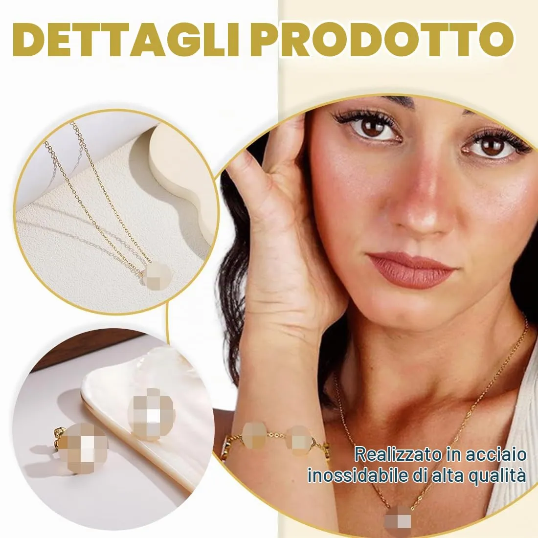 EIROVYA 3 Pezzi Parure Gioielli Donna con Quadrifoglio, Set Regalo Donna, Placcato Oro Collana Orecchini Bracciali Set, Mode Gioielli per Donne e Ragazze Regali Fortunati per Mamma Moglie Fidanzata - immagine 3