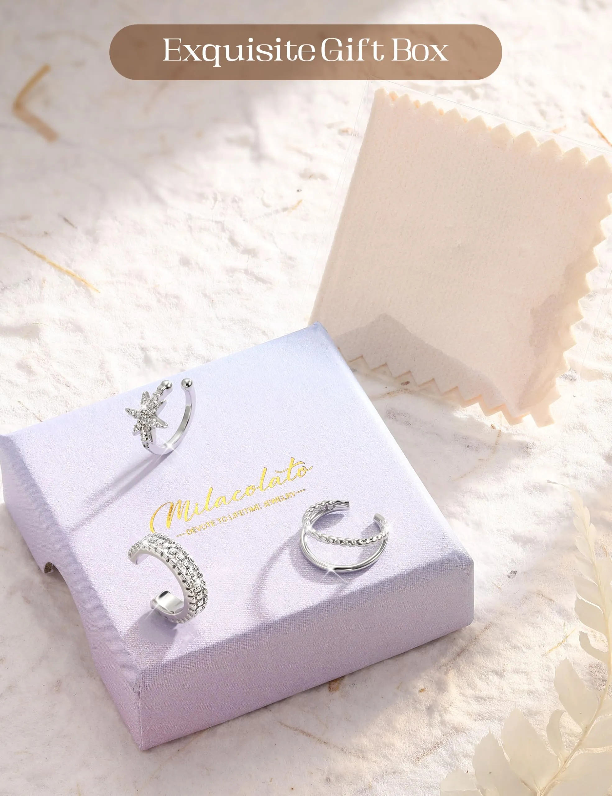 MILACOLATO Ear Cuff Orecchini da Donna Color Oro Orecchini Senza Buco - immagine 7