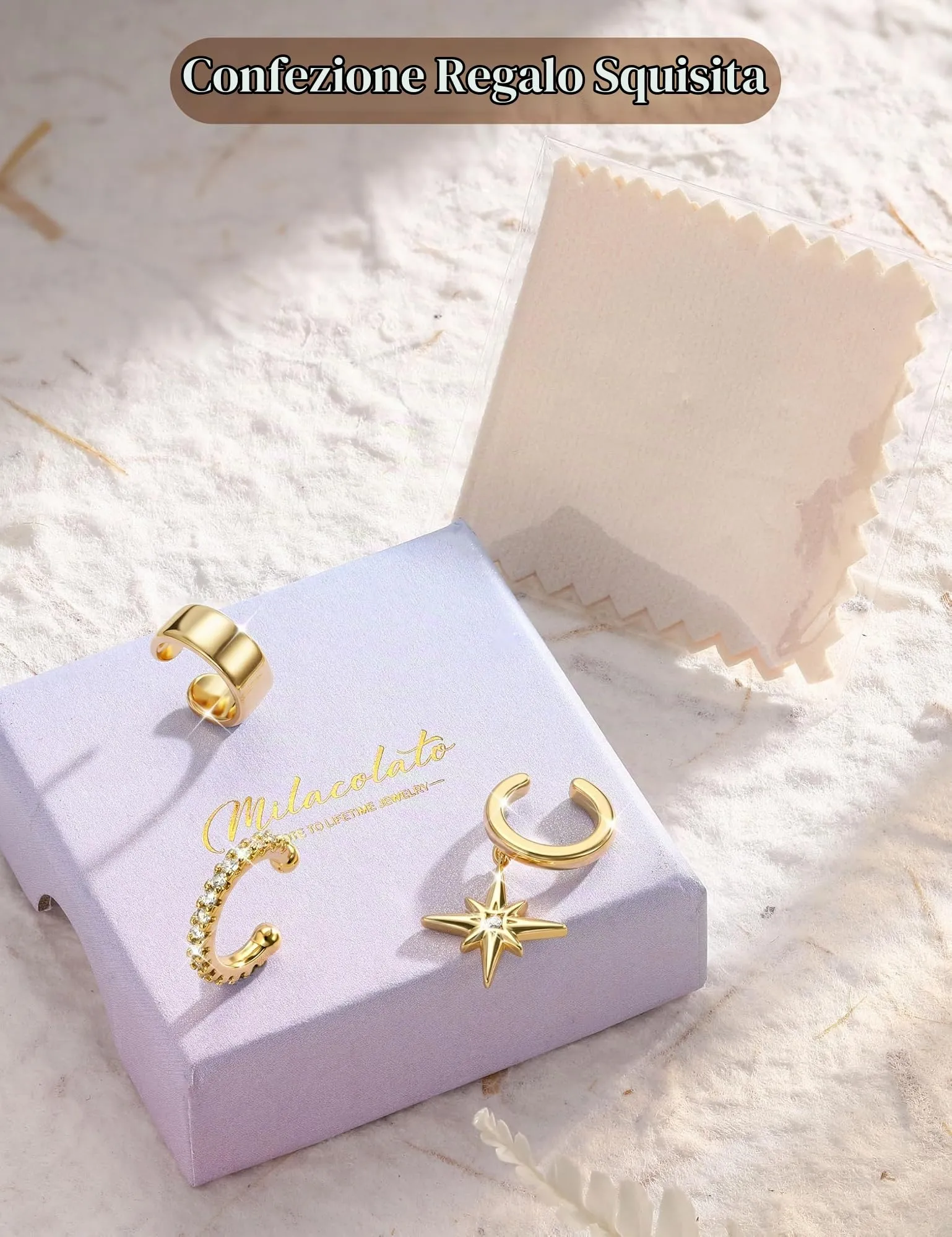 MILACOLATO Ear Cuff Orecchini da Donna Color Oro Orecchini Senza Buco - immagine 7