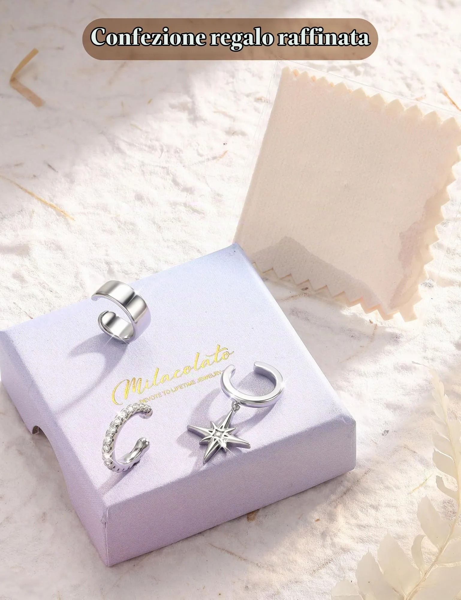 MILACOLATO Ear Cuff Orecchini da Donna Color Oro Orecchini Senza Buco - immagine 7