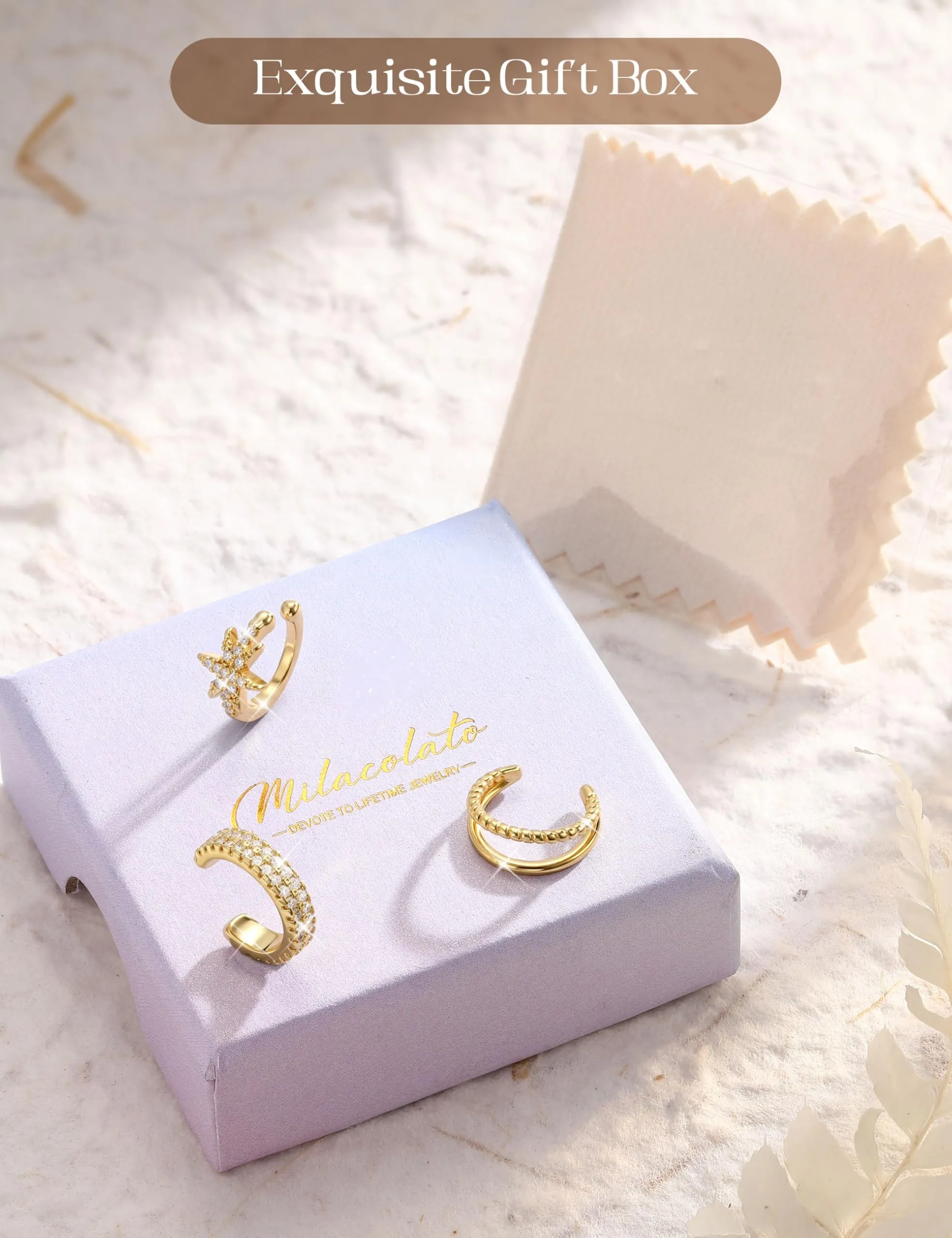 MILACOLATO Ear Cuff Orecchini da Donna Color Oro Orecchini Senza Buco - immagine 7