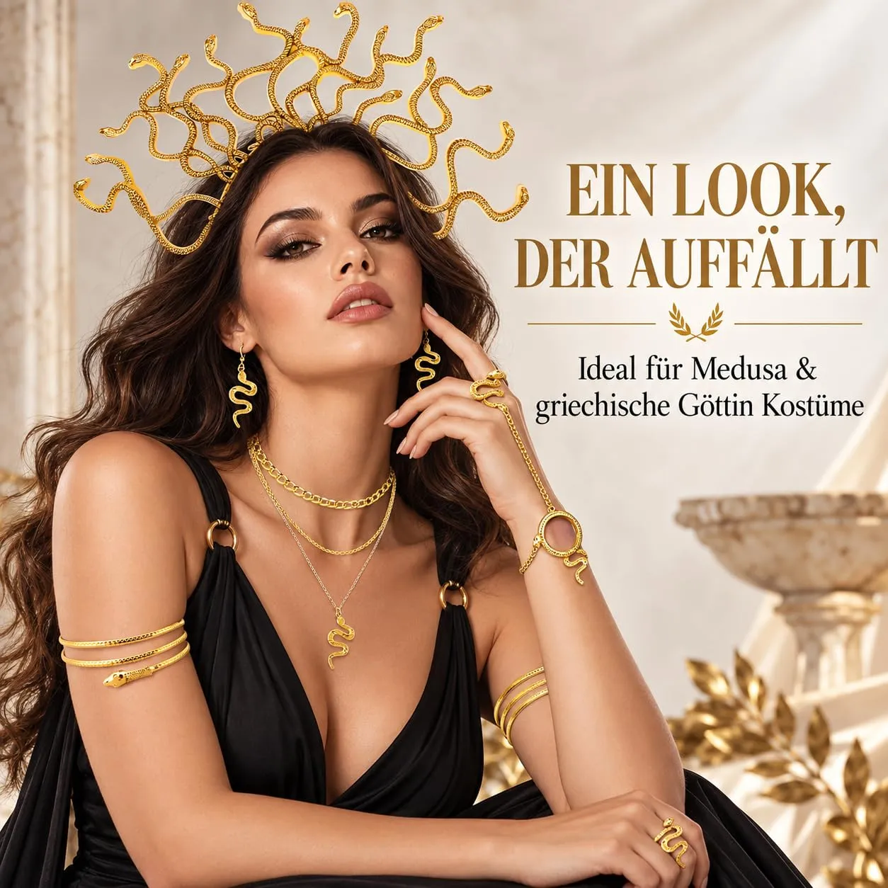 AIGOHOM Medusa, accessori per costume da donna, set di 8 gioielli a forma - immagine 6
