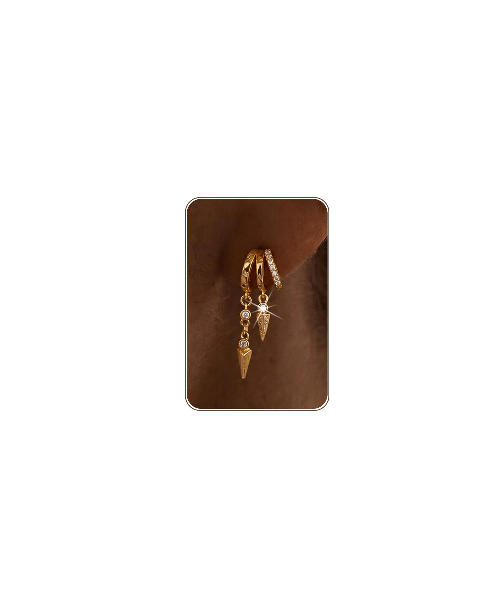 HANLI Orecchini Cerchio Pendenti Donna Oro Placcato 14K e Zirconi Cubici Anallergici Leggeri Trendy Gioielli di Moda per le Donne - immagine 1