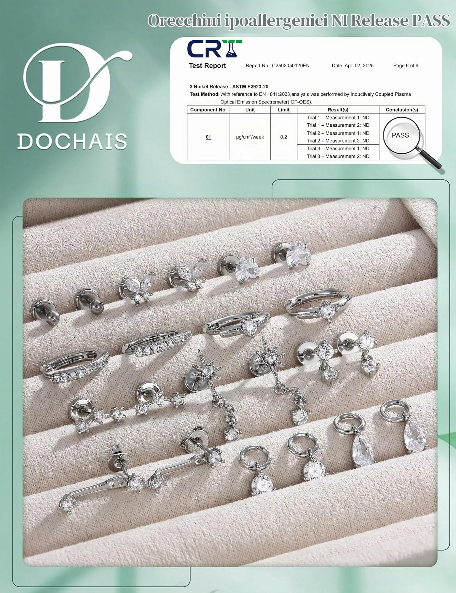 DOCHAIS Set Orecchini Donna Acciaio Inossidabile Piercing Orecchio argentato Orecchino Cerchio Piccoli,Orecchino a Bottone Anallergici,Conch Trago Helix Piercing,Orecchini Donna argentato - immagine 6
