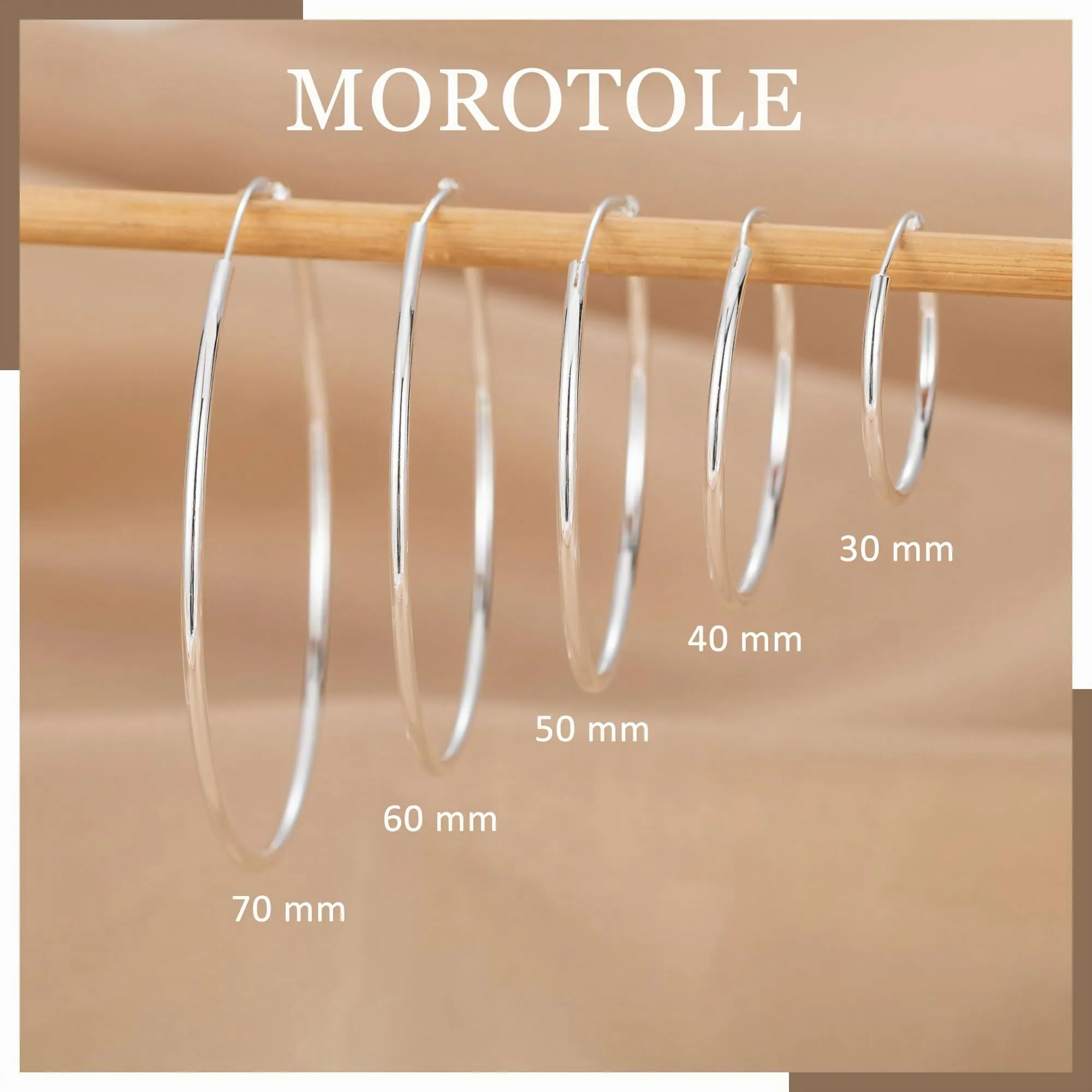 MOROTOLE Orecchini a Cerchio in Argento 925 Grandi per Donna Orecchinis Cerchios Grandi Orecchinis in Argento 925 Orecchini a Cerchio - immagine 7