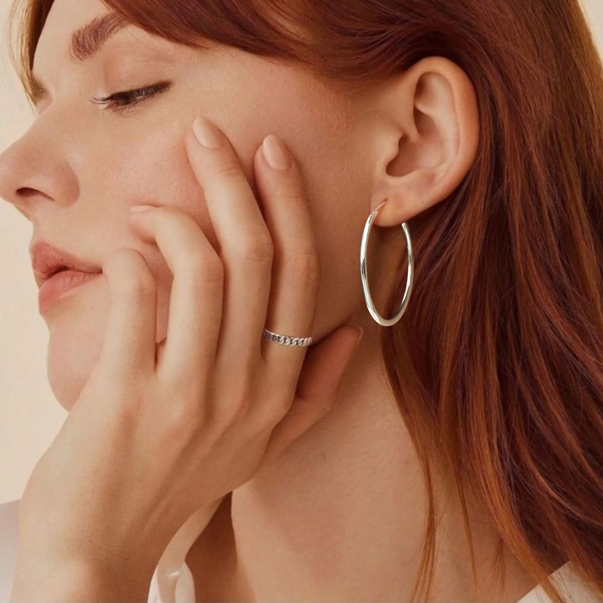 MOROTOLE Orecchini a Cerchio in Argento 925 Grandi per Donna Orecchinis Cerchios Grandi Orecchinis in Argento 925 Orecchini a Cerchio - immagine 2