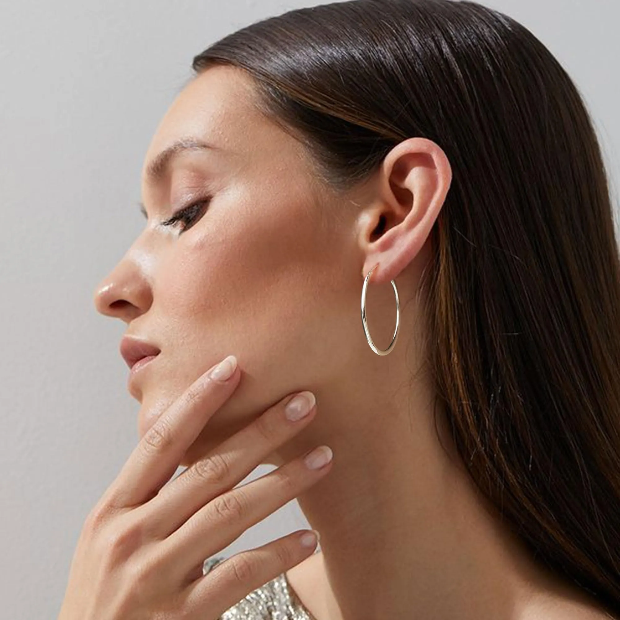 MOROTOLE Orecchini a Cerchio in Argento 925 Grandi per Donna Orecchinis Cerchios Grandi Orecchinis in Argento 925 Orecchini a Cerchio - immagine 6