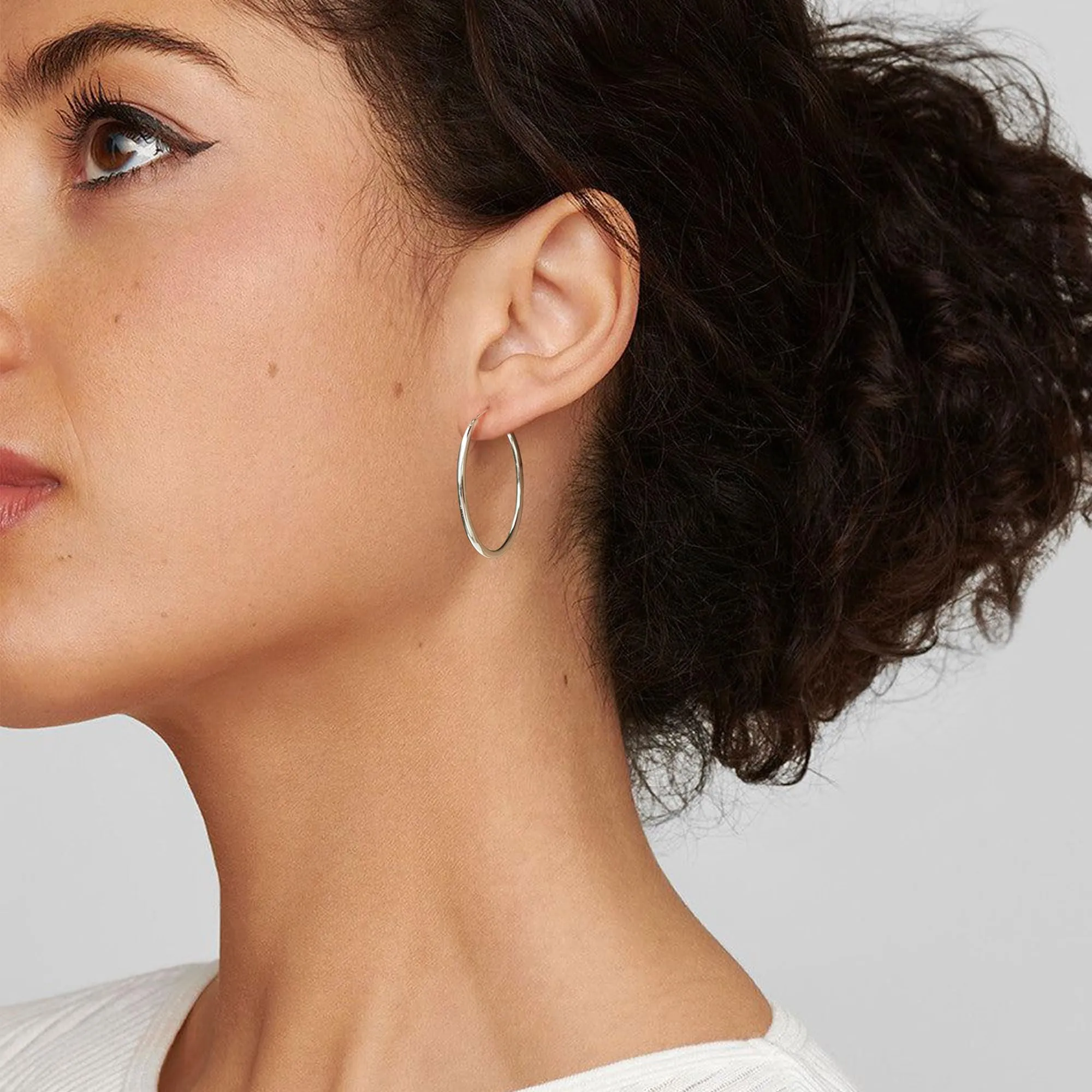 MOROTOLE Orecchini a Cerchio in Argento 925 Grandi per Donna Orecchinis Cerchios Grandi Orecchinis in Argento 925 Orecchini a Cerchio - immagine 2