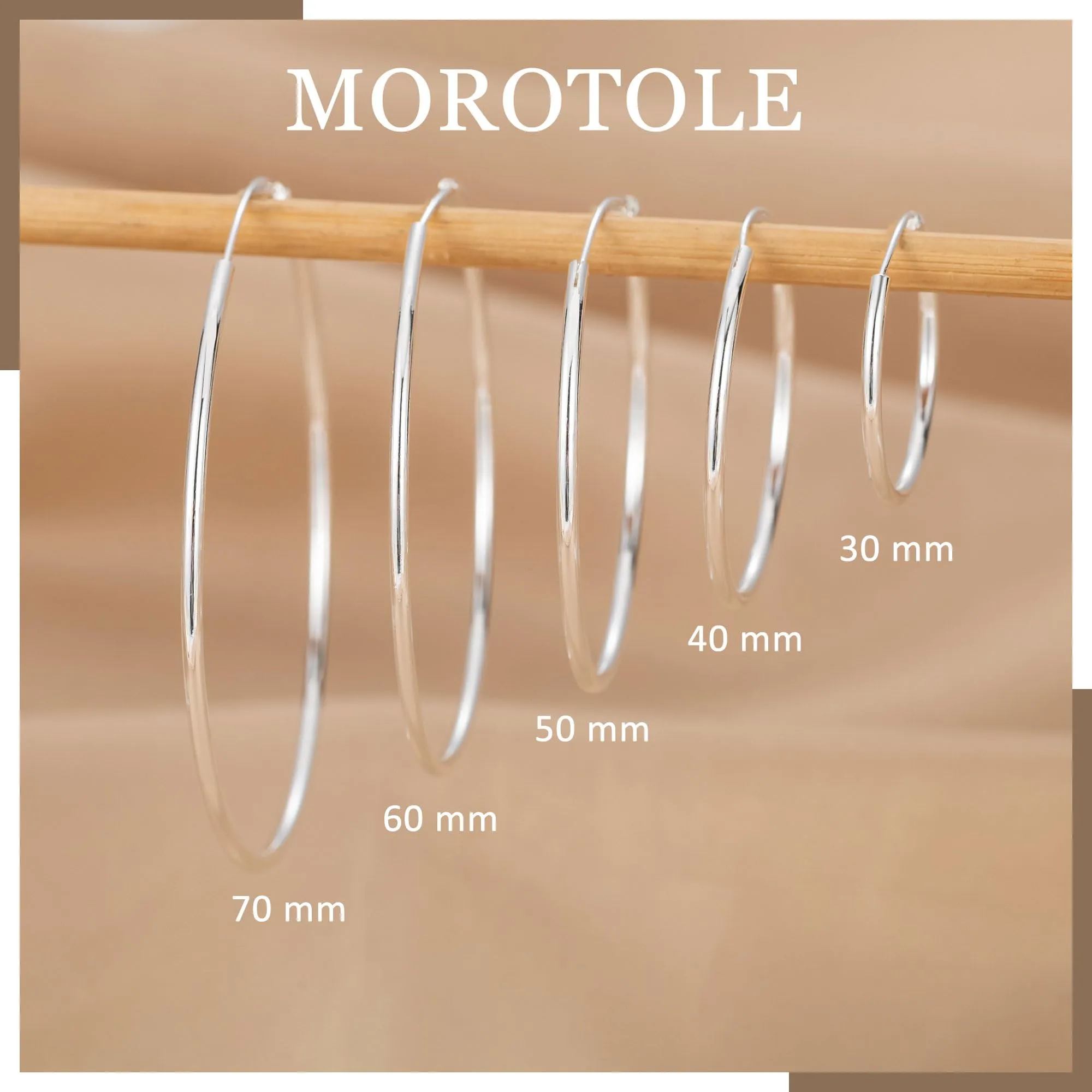 MOROTOLE Orecchini a Cerchio in Argento 925 Grandi per Donna Orecchinis Cerchios Grandi Orecchinis in Argento 925 Orecchini a Cerchio - immagine 7