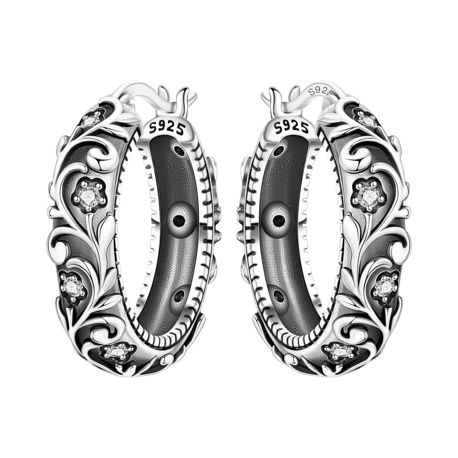 CYMYSS Orecchini Donna Argento 925 Orecchini Argento 925 a cerchio per uomini e donne Orecchini Anallergici Donna Orecchini a Cerchio Regali per Signore - immagine 1