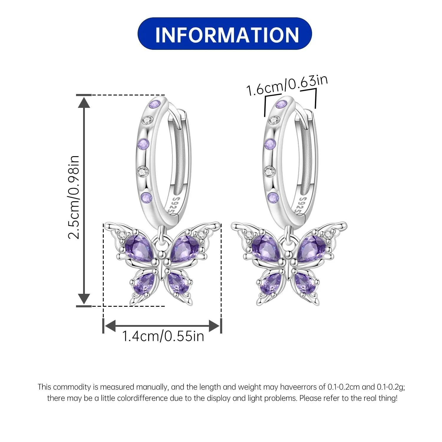 CYMYSS Orecchini Donna Pendenti Orecchini Donna Argento 925 Pendenti Orecchini Pendenti Donna Orecchini Anallergici Donna Orecchini Pendenti Argento Earrings for Women - immagine 2