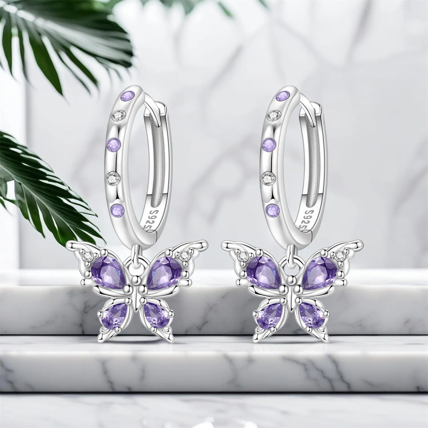 CYMYSS Orecchini Donna Pendenti Orecchini Donna Argento 925 Pendenti Orecchini Pendenti Donna Orecchini Anallergici Donna Orecchini Pendenti Argento Earrings for Women - immagine 5