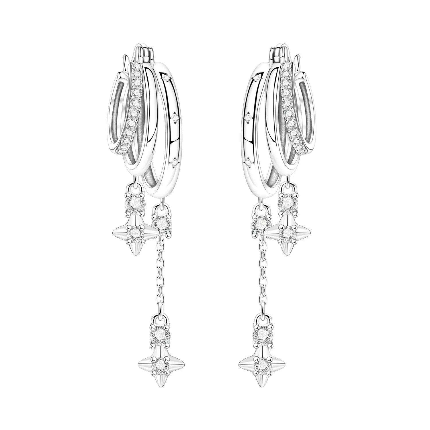 CYMYSS Orecchini Donna Pendenti Orecchini Donna Argento 925 Pendenti Orecchini Pendenti Donna Orecchini Anallergici Donna Orecchini Pendenti Argento Earrings for Women - immagine 1
