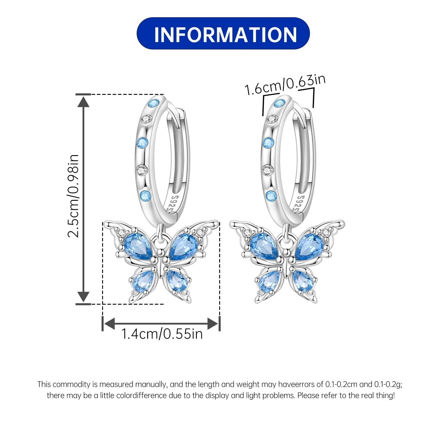 CYMYSS Orecchini Donna Pendenti Orecchini Donna Argento 925 Pendenti Orecchini Pendenti Donna Orecchini Anallergici Donna Orecchini Pendenti Argento Earrings for Women - immagine 2