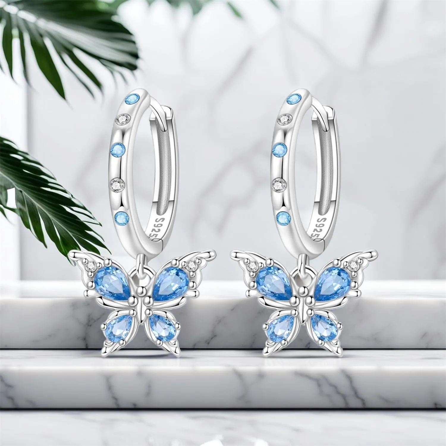 CYMYSS Orecchini Donna Pendenti Orecchini Donna Argento 925 Pendenti Orecchini Pendenti Donna Orecchini Anallergici Donna Orecchini Pendenti Argento Earrings for Women - immagine 5