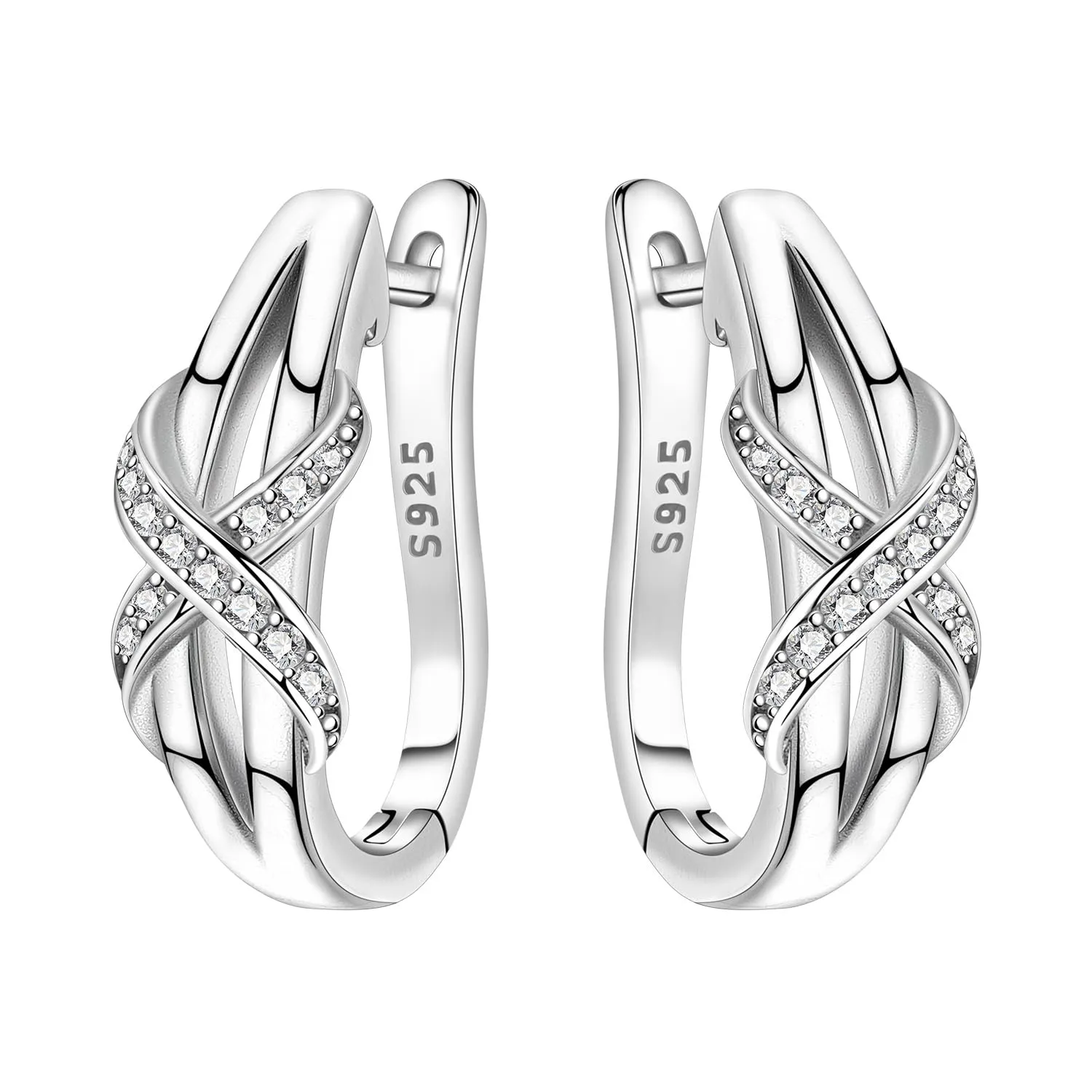 CYMYSS Orecchini Donna Argento 925 Orecchini Argento 925 a cerchio per uomini e donne Orecchini Anallergici Donna Orecchini a Cerchio Regali per Signore - immagine 1