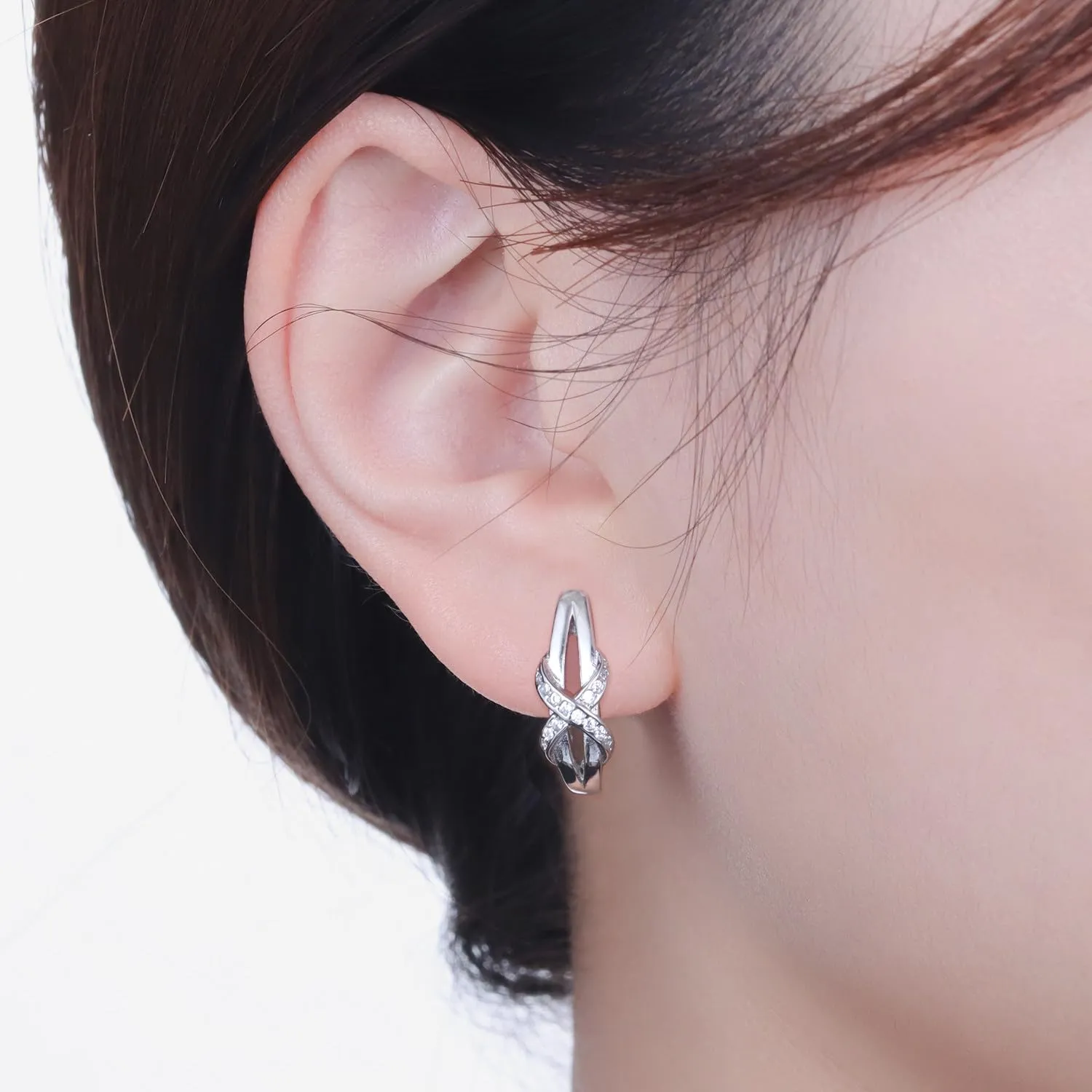 CYMYSS Orecchini Donna Argento 925 Orecchini Argento 925 a cerchio per uomini e donne Orecchini Anallergici Donna Orecchini a Cerchio Regali per Signore - immagine 3