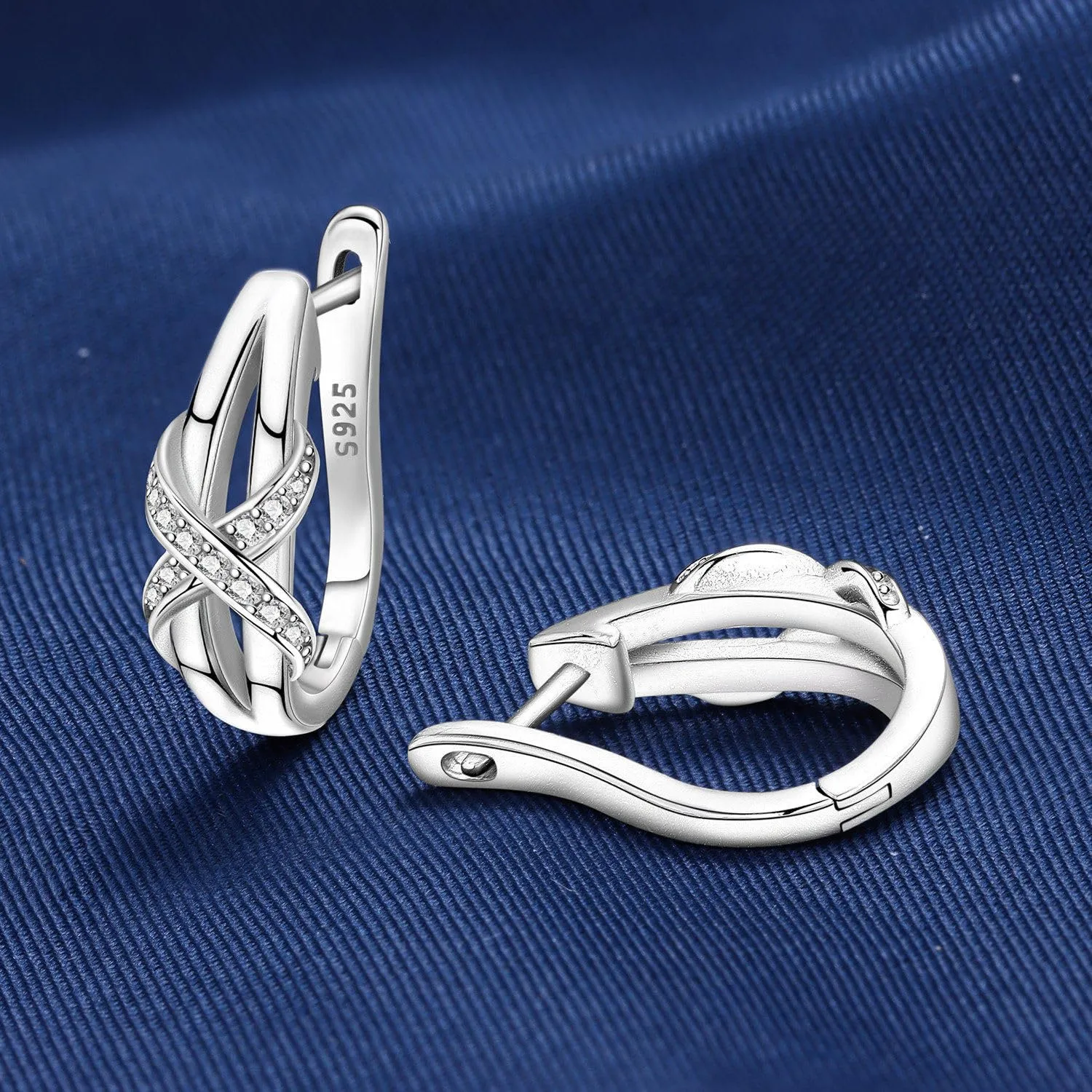 CYMYSS Orecchini Donna Argento 925 Orecchini Argento 925 a cerchio per uomini e donne Orecchini Anallergici Donna Orecchini a Cerchio Regali per Signore - immagine 4