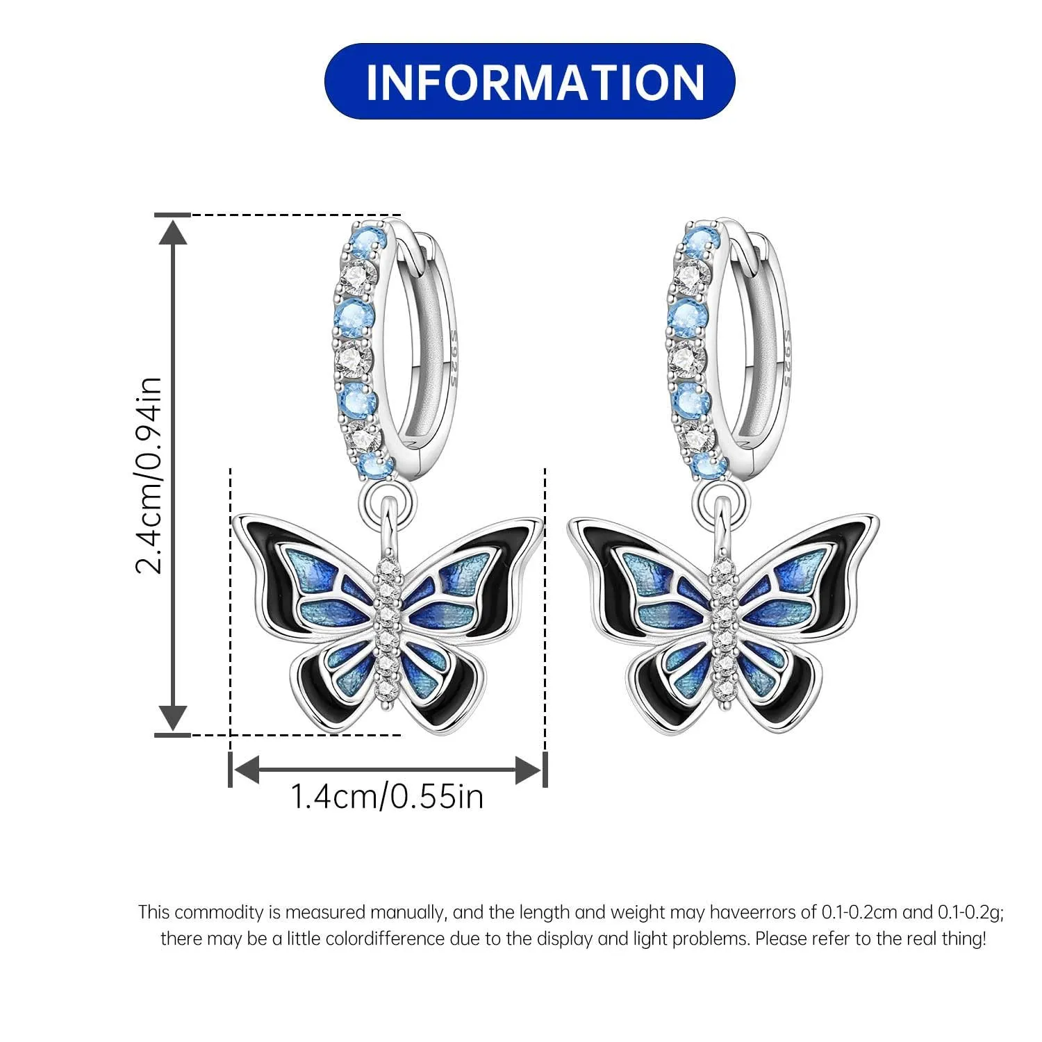 CYMYSS Orecchini Donna Pendenti Orecchini Donna Argento 925 Pendenti Orecchini Pendenti Donna Orecchini Anallergici Donna Orecchini Pendenti Argento Earrings for Women - immagine 2