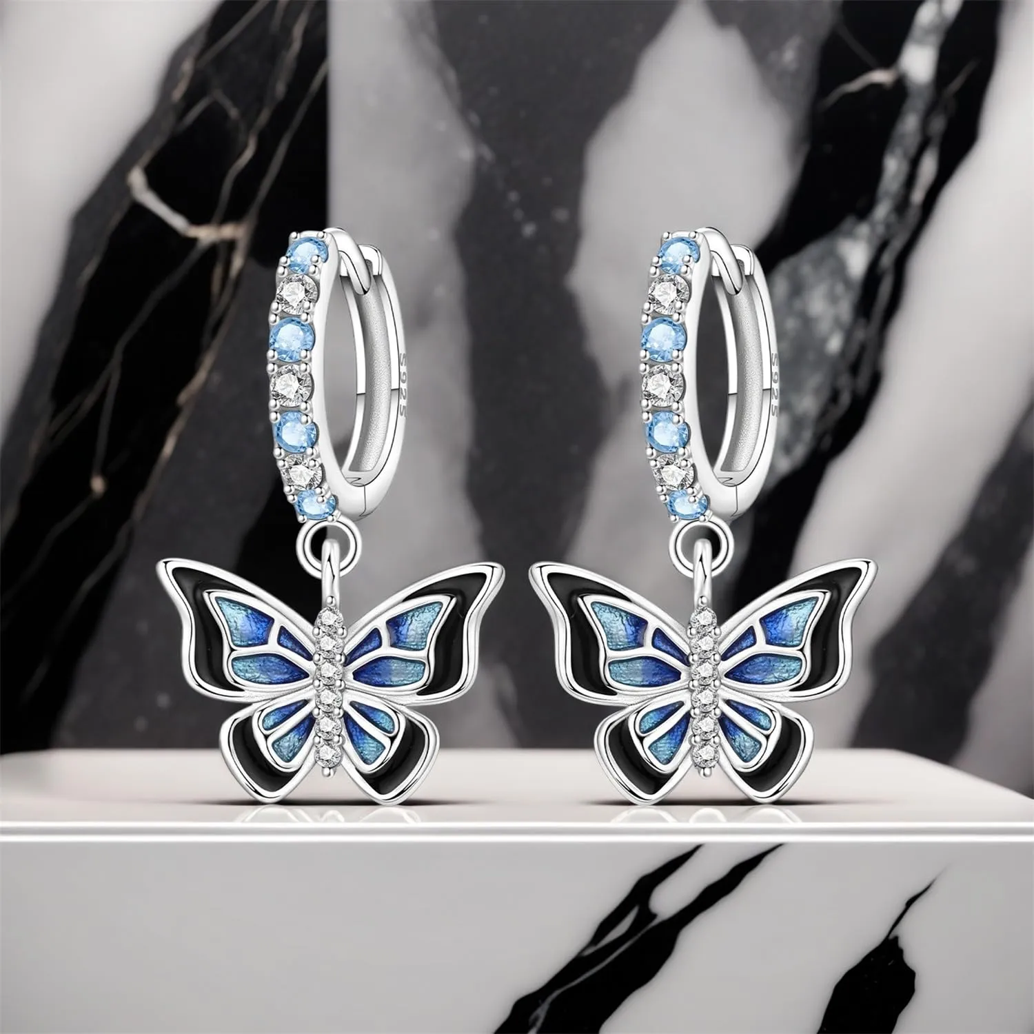 CYMYSS Orecchini Donna Pendenti Orecchini Donna Argento 925 Pendenti Orecchini Pendenti Donna Orecchini Anallergici Donna Orecchini Pendenti Argento Earrings for Women - immagine 5
