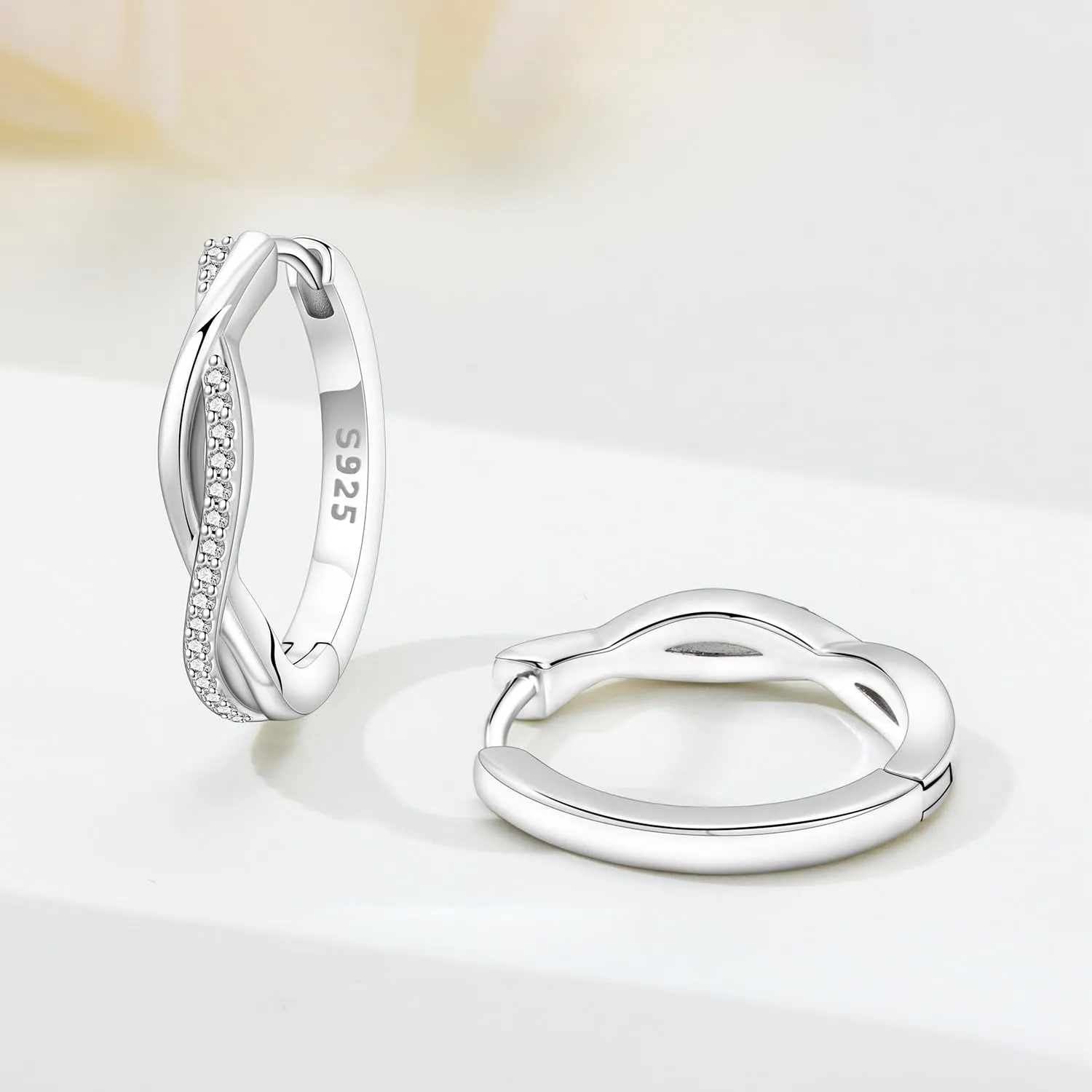 CYMYSS Orecchini Donna Argento 925 Orecchini Argento 925 a cerchio per uomini e donne Orecchini Anallergici Donna Orecchini a Cerchio Regali per Signore - immagine 4