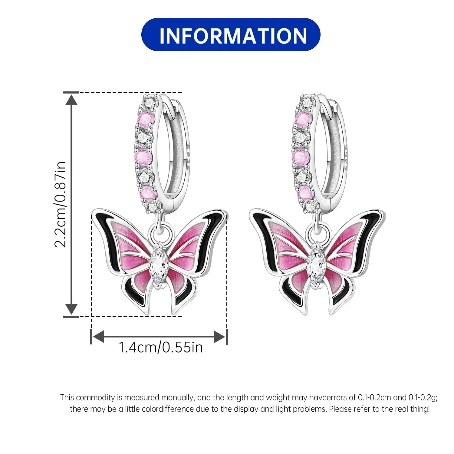 CYMYSS Orecchini Donna Pendenti Orecchini Donna Argento 925 Pendenti Orecchini Pendenti Donna Orecchini Anallergici Donna Orecchini Pendenti Argento Earrings for Women - immagine 2