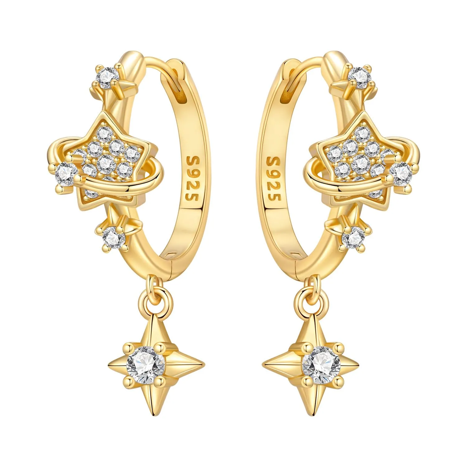 CYMYSS Orecchini Oro Donna in Argento 925 Placcato Oro 18K, Orecchini Dorati Eleganti e Leggeri, Gioielli Donna per Uso Quotidiano, Occasioni Speciali e Regalo - immagine 1