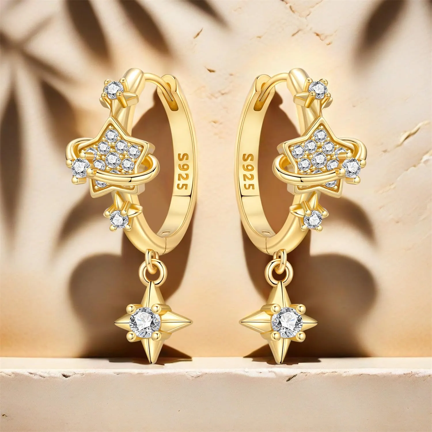 CYMYSS Orecchini Oro Donna in Argento 925 Placcato Oro 18K, Orecchini Dorati Eleganti e Leggeri, Gioielli Donna per Uso Quotidiano, Occasioni Speciali e Regalo - immagine 6