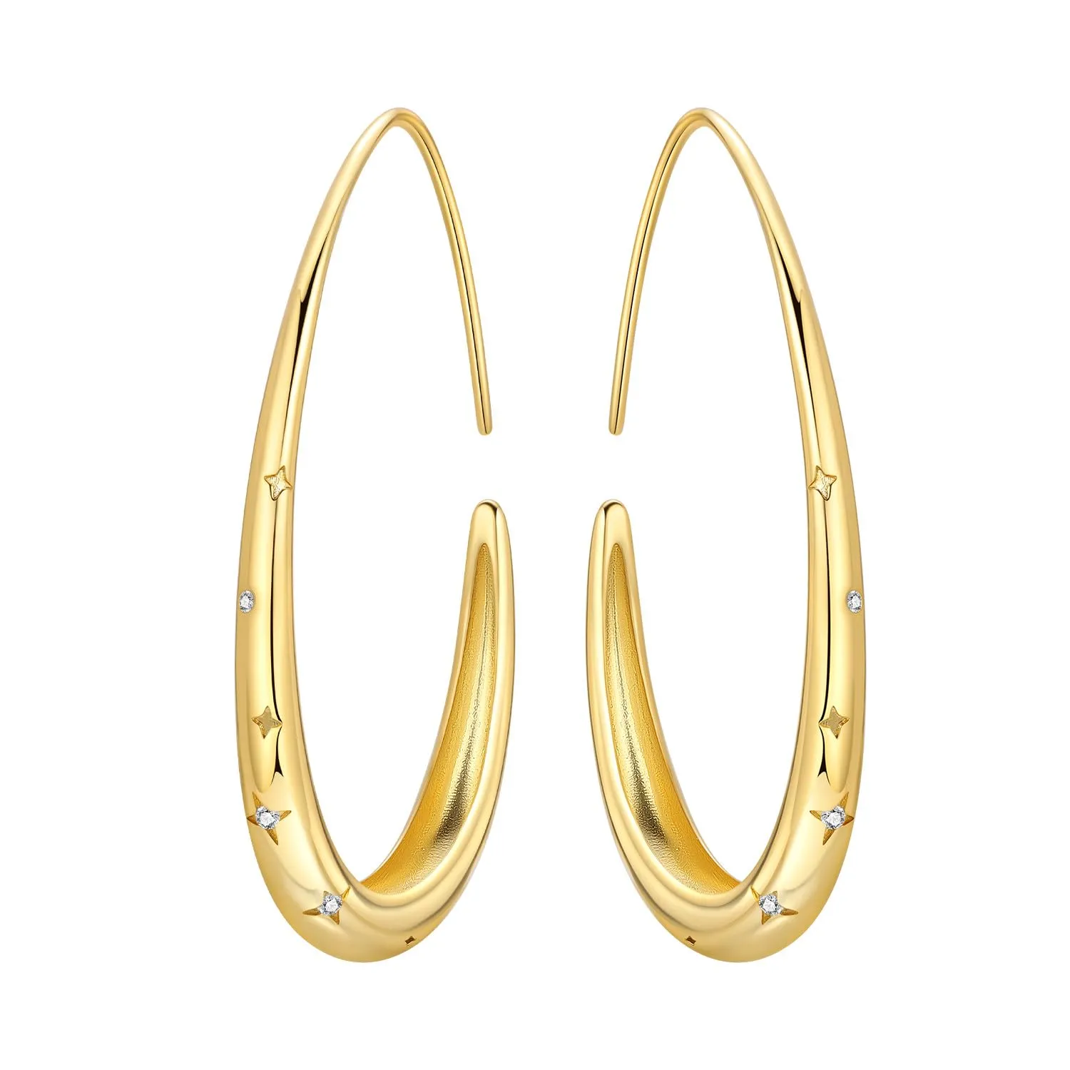 CYMYSS Orecchini Oro Donna in Argento 925 Placcato Oro 18K, Orecchini Dorati Eleganti e Leggeri, Gioielli Donna per Uso Quotidiano, Occasioni Speciali e Regalo - immagine 1